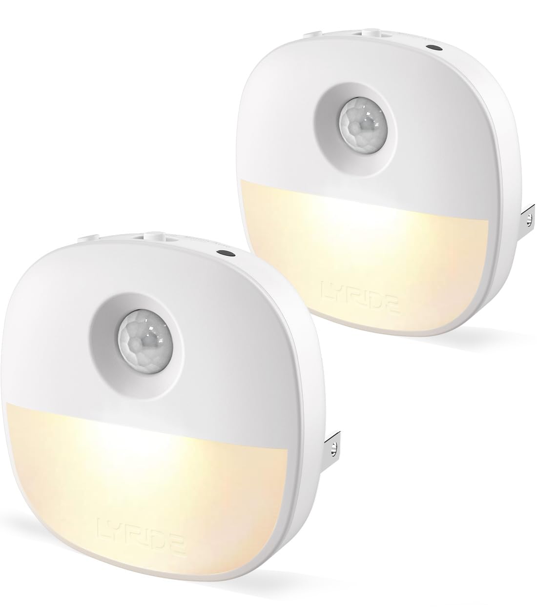 Lyridz Plug in Night Light with Motion Sensor and Dusk to Dawn Sensor, Dimmable Warm Nightlight with 1-50lm Adjustable Brightness Indoor for Bedroom, Bathroom, Stairs, Hallway, 4 Pack