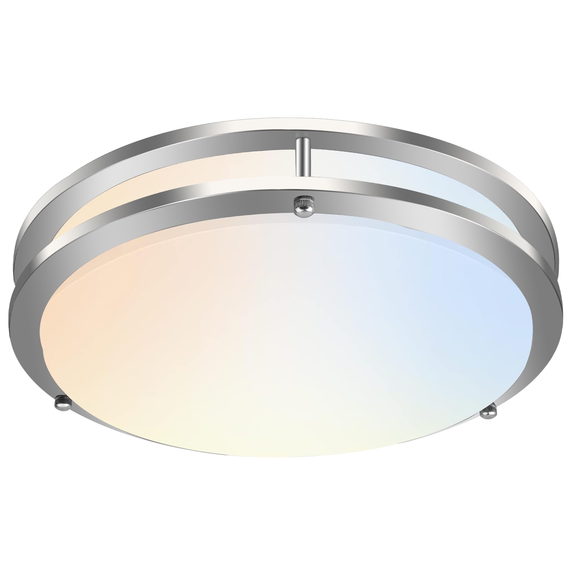 13 inch Flush Mount LED Ceiling Light Fixture, 2700K/3000K/3500K/4000K/5000K Adjustable Ceiling Lights, Brushed Nickel Saturn Dimmable Lighting for Hallway Bathroom Kitchen or Stairwell, ETL Listed