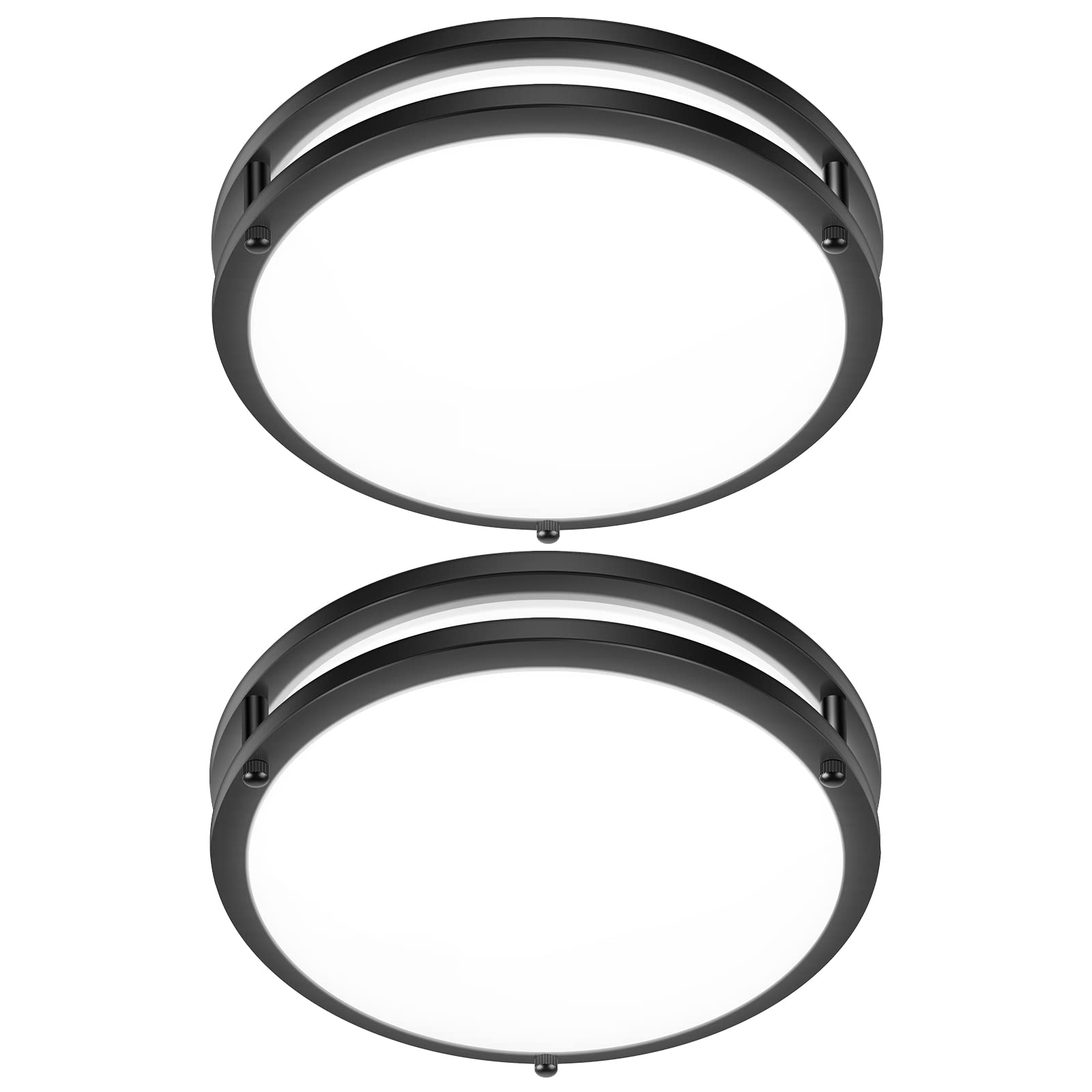 2-Pack 36W LED Ceiling Light Fixture (450W Equiv), 12IN Modern Flush Mount Ceiling Lights, Dimmable Ceiling Lamps Super Bright 3200LM, 3000K/4000K/5000K Adjustable for Bedroom Kitchen Bathroom Hallway