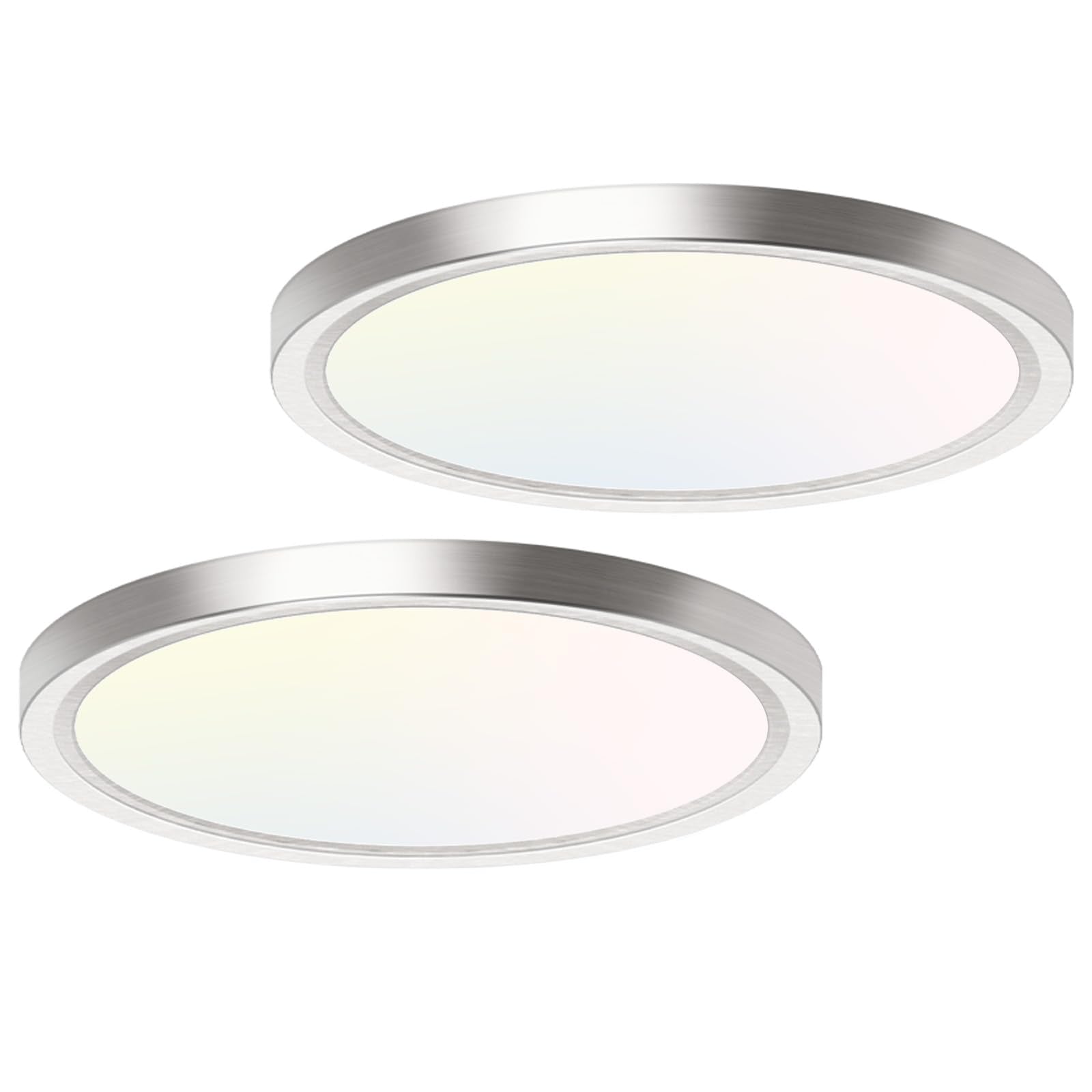 2PACK Flush Mount LED Ceiling Light Fixture Black, 12Inch 28Watt, Dimmable & 3000K-4500K-6000K 3 Color Selectable Ceiling Lamp 3200LM Low Profile Ceiling Light for Kitchen Bedroom Hallway Porch