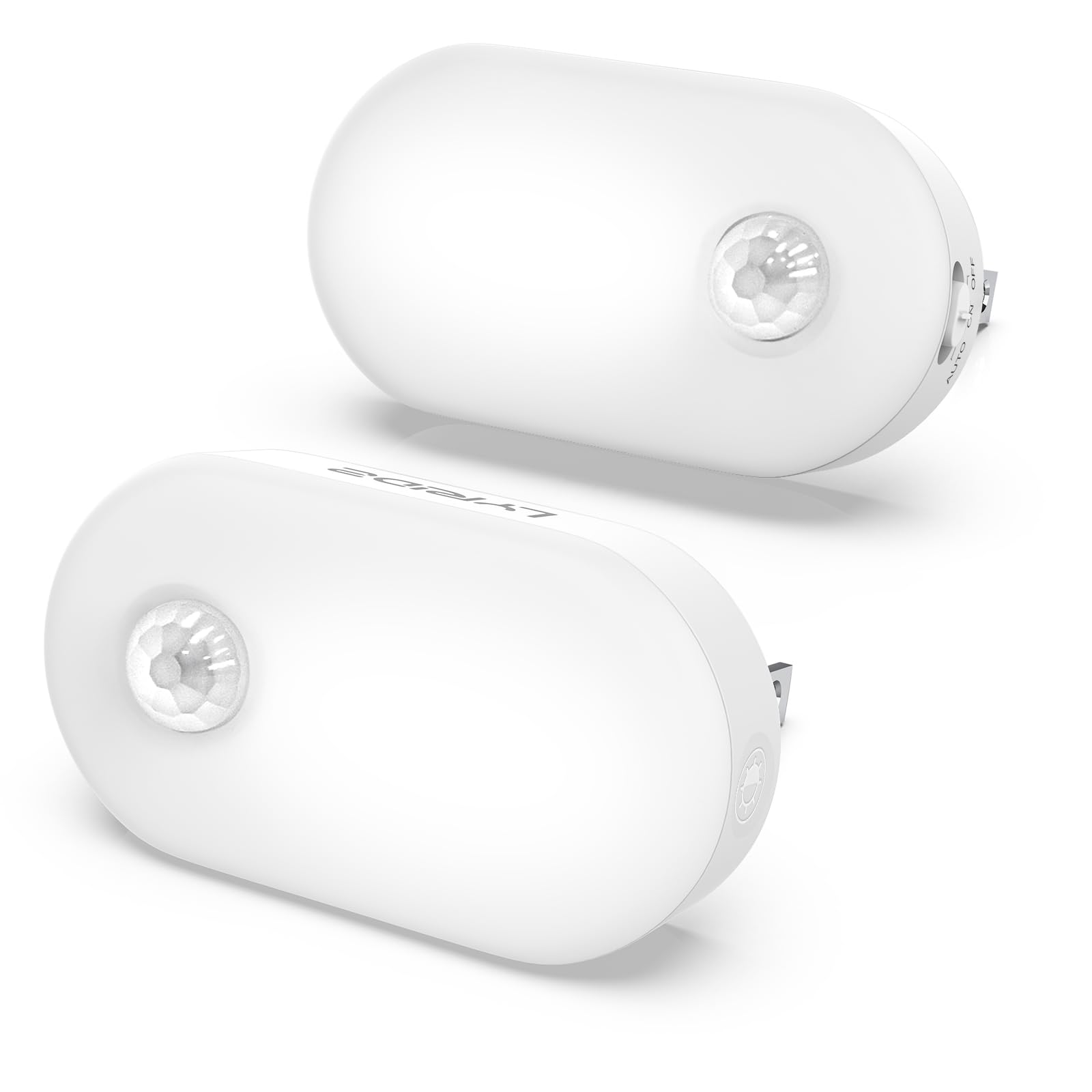 Lyridz 120LM Ultra Bright Plug-in Motion Sensor Night Light, Stepless Dimmable LED Nightlight, Always-On and Auto-Off, for Hallway, Stairs, Bathroom, Bedroom, Garage, Warm White (6-Pack)