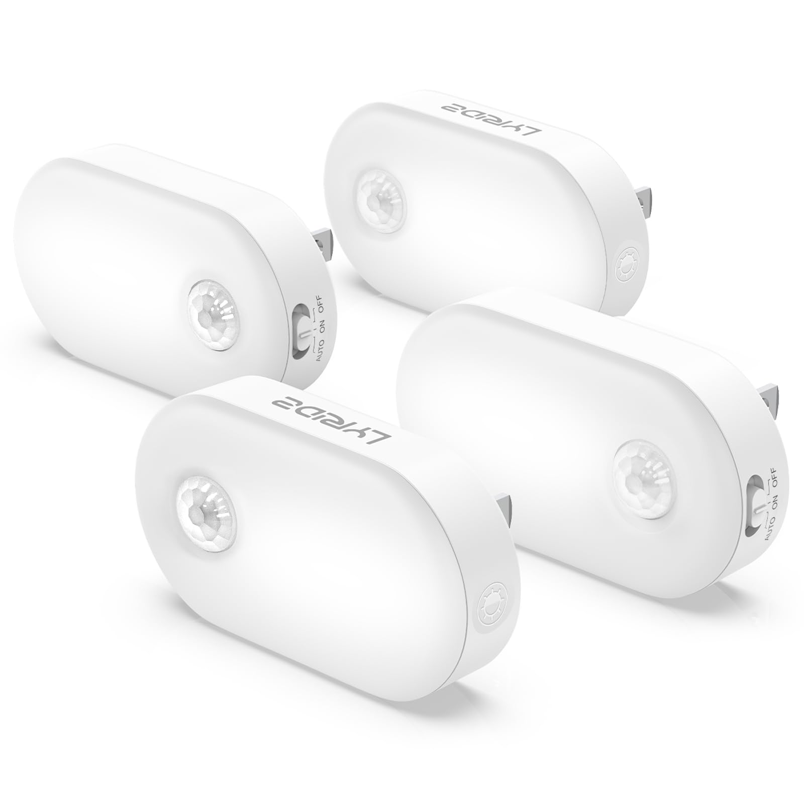 Lyridz 120LM Ultra Bright Plug-in Motion Sensor Night Light, Stepless Dimmable LED Nightlight, Always-On and Auto-Off, for Hallway, Stairs, Bathroom, Bedroom, Garage, Warm White (6-Pack)