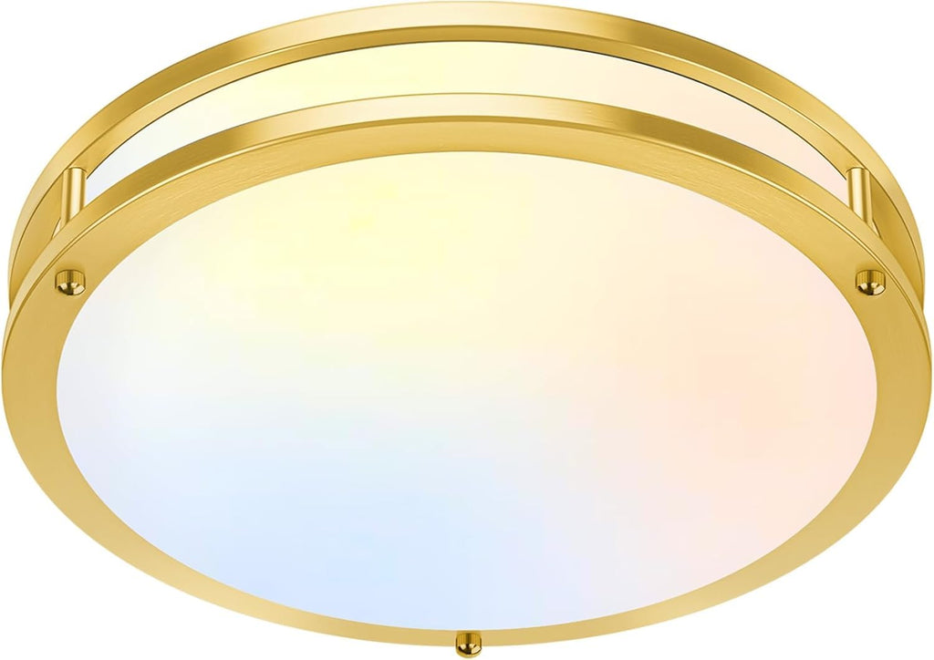 36W LED Ceiling Lights 3600lm Super Bright, Dimmable Flush Mount Light Fixtures 6500K/5000K/4000K/3000K/2700K Adjusted Modern Ceiling Lights 2PACK, 13 Inch Ceiling Lamps for Bedroom Kitchen, Nickle