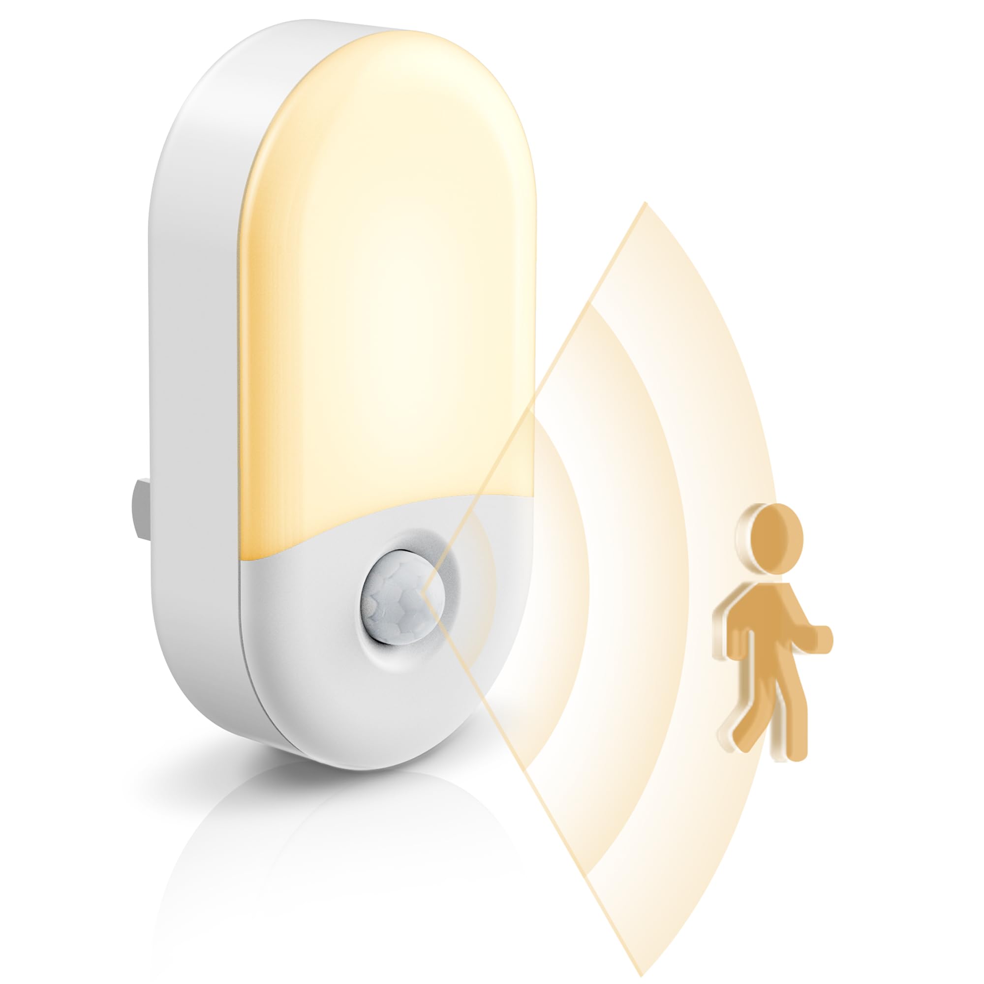 L LOHAS LED Motion Sensor Night Light, Motion Activated Night Light, 4Pack, 3000K Warm White, Night Lights Plug into Wall Motion Sensor, 30/60LM Adjustable Brightness, for Kids Adults Bathroom Kitchen
