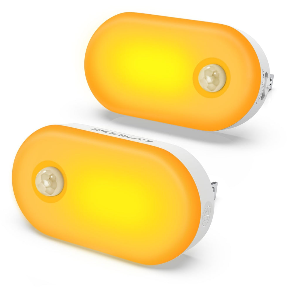 Lyridz 120LM Ultra Bright Plug-in Motion Sensor Night Light, Stepless Dimmable LED Nightlight, Always-On and Auto-Off, for Hallway, Stairs, Bathroom, Bedroom, Garage, Warm White (6-Pack)