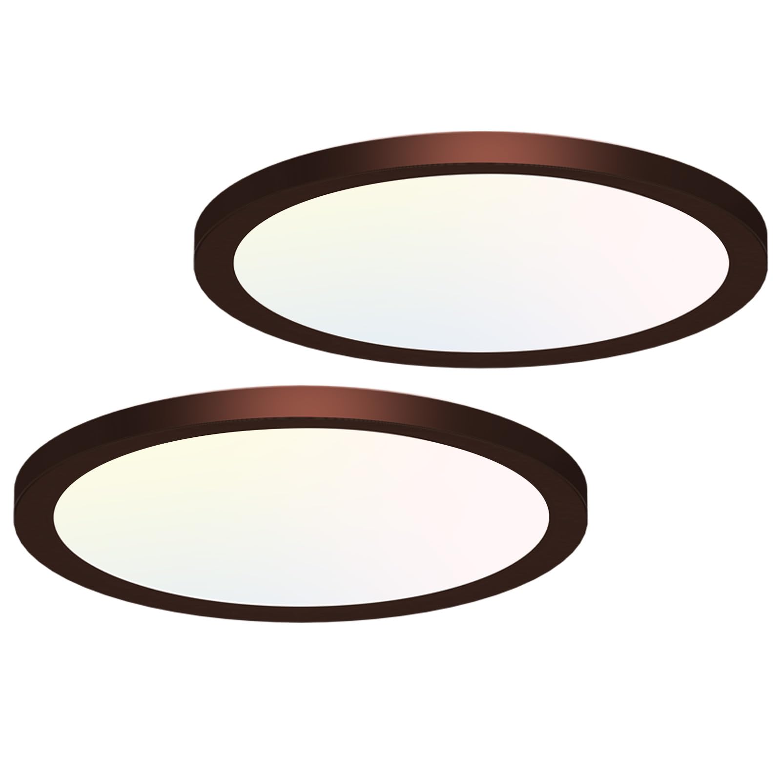 2PACK Flush Mount LED Ceiling Light Fixture Black, 12Inch 28Watt, Dimmable & 3000K-4500K-6000K 3 Color Selectable Ceiling Lamp 3200LM Low Profile Ceiling Light for Kitchen Bedroom Hallway Porch