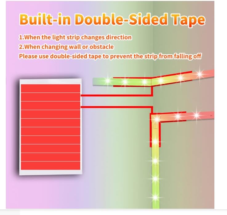 NBBUFF Led Lights for Bedroom 50ft (1 Roll), Color Changing RGB Led Strip Lights with 60 Keys Remote and App Control, Music Sync Led Lights for Room Kitchen Party Home Decor