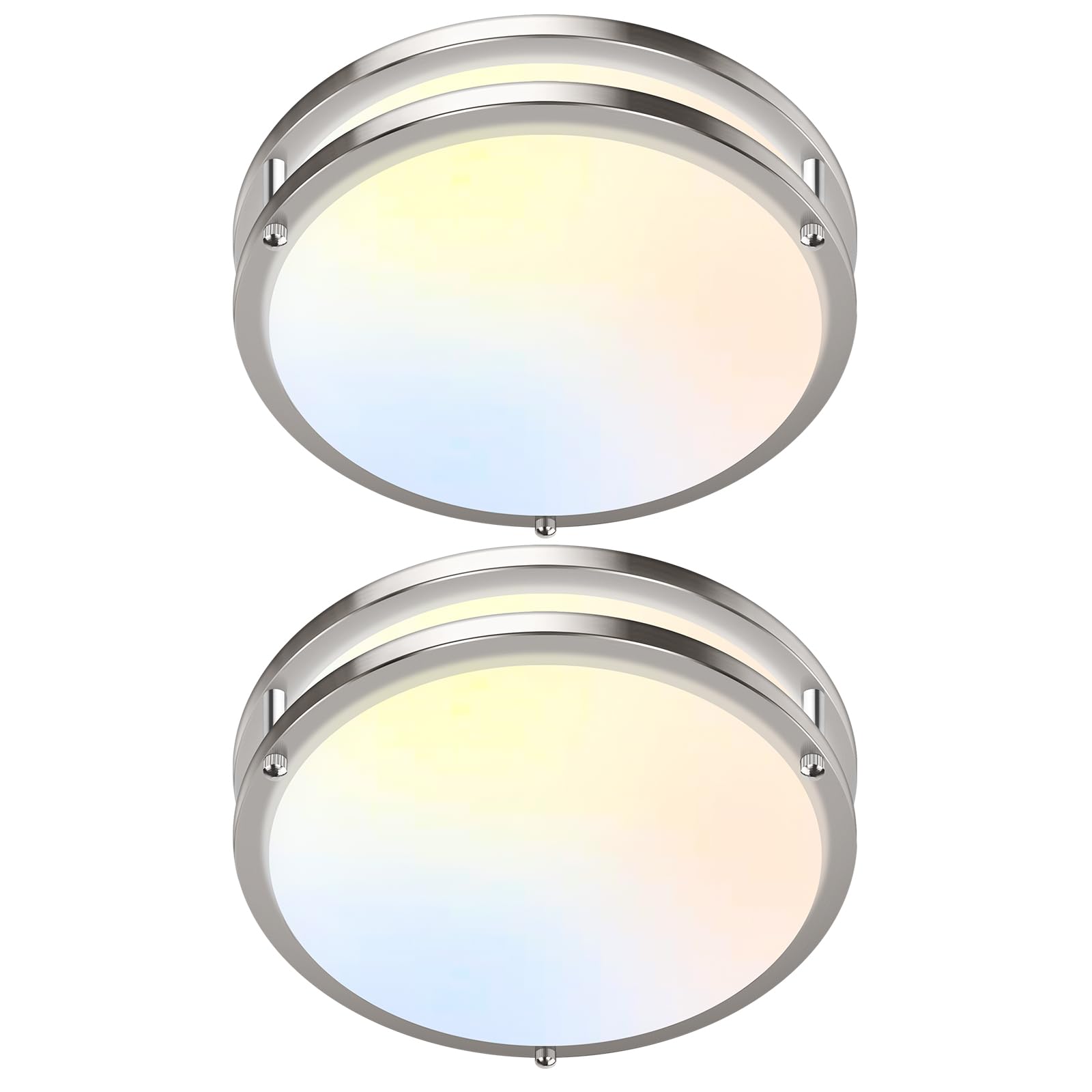 2-Pack 36W LED Ceiling Light Fixture (450W Equiv), 12IN Modern Flush Mount Ceiling Lights, Dimmable Ceiling Lamps Super Bright 3200LM, 3000K/4000K/5000K Adjustable for Bedroom Kitchen Bathroom Hallway