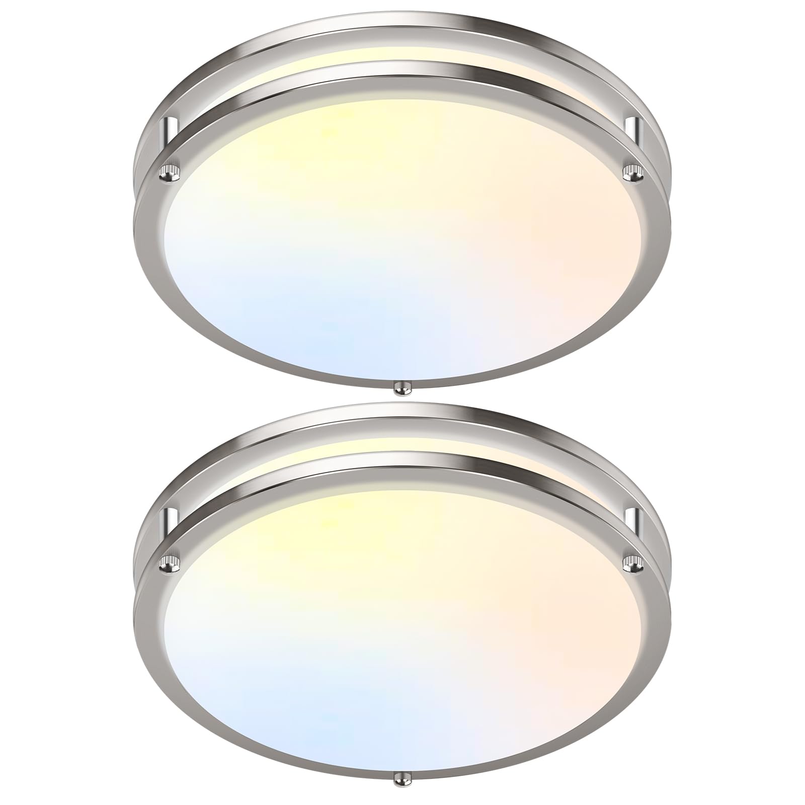 2-Pack 36W LED Ceiling Light Fixture (450W Equiv), 12IN Modern Flush Mount Ceiling Lights, Dimmable Ceiling Lamps Super Bright 3200LM, 3000K/4000K/5000K Adjustable for Bedroom Kitchen Bathroom Hallway