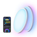 Govee Smart Ceiling Light, RGBIC LED Ceiling Light Fixture, 2400LM Flush Mount Light Fixture, DIY Colors, Works with Alexa, 2200K-6500K Lights for Bedroom, Living Room,12 Inch, 1 Pack (White)