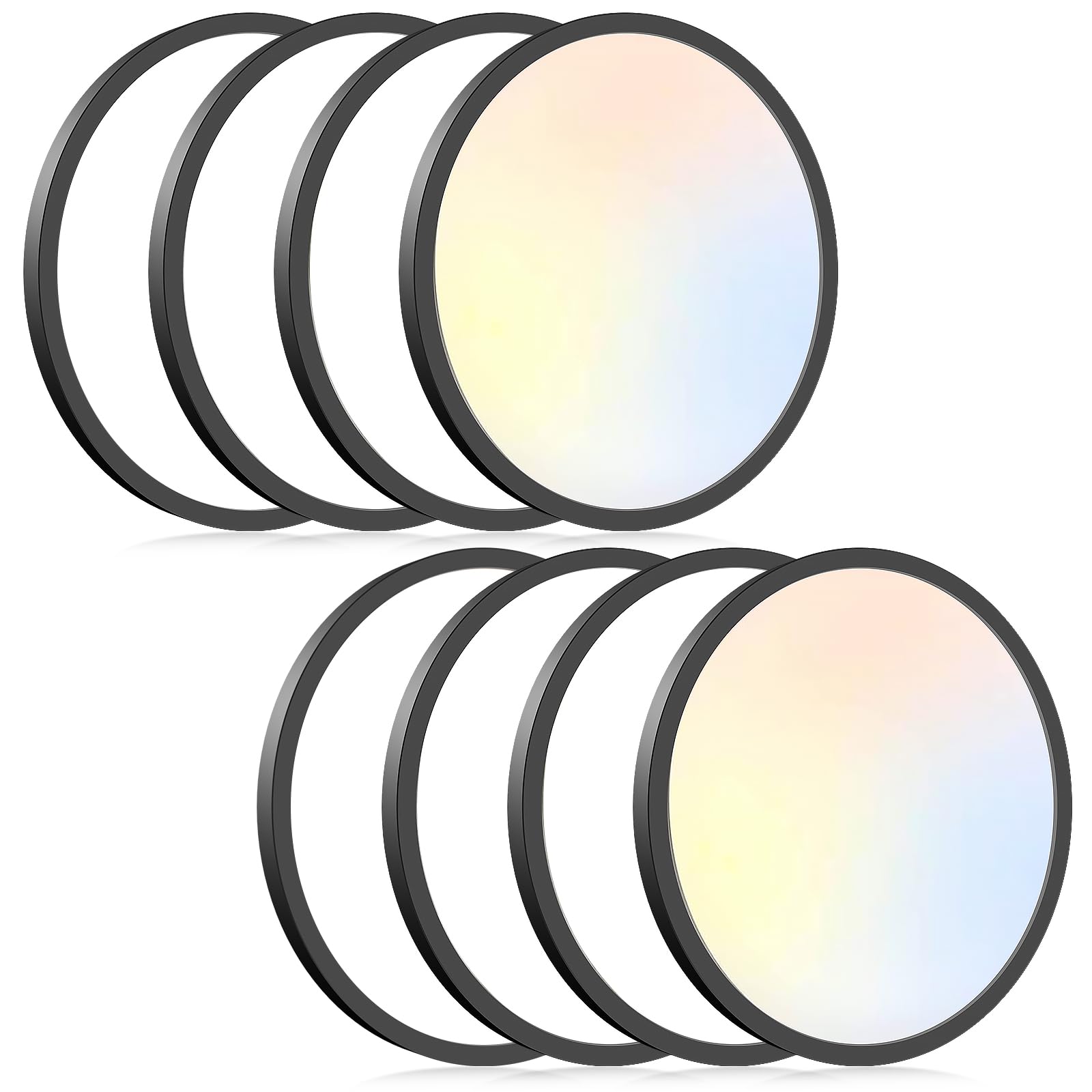 hepside 2Pack LED Flush Mount Ceiling Light Fixture, 12Inch 24W, Dimmable&3000K/3500K/4000K/5000K/6500K Adjustable Low Profile Ceiling Lights, White Round Flat Ceiling Light for Closet,Kitchen,Hallway