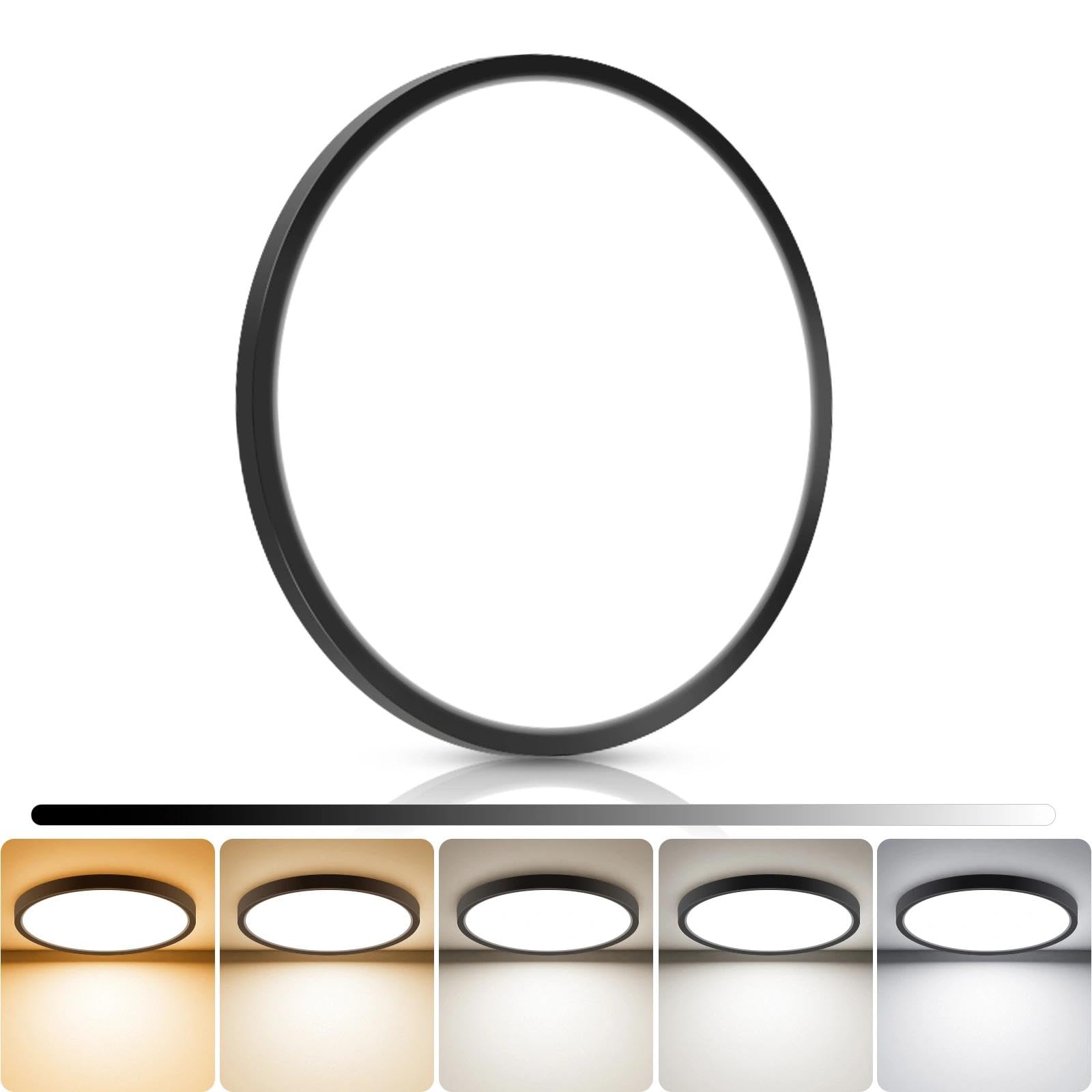 libtit 4Pack 7inch LED Flush Mount Ceiling Light, Dimmable & 5Color Temperatures (3000K-6500K), 15W Round Slim White Light Fixture for Closet Hallway Kitchen Bathroom Laundry