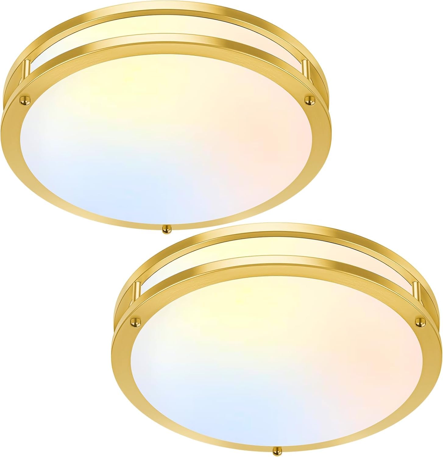 36W LED Ceiling Lights 3600lm Super Bright, Dimmable Flush Mount Light Fixtures 6500K/5000K/4000K/3000K/2700K Adjusted Modern Ceiling Lights 2PACK, 13 Inch Ceiling Lamps for Bedroom Kitchen, Nickle