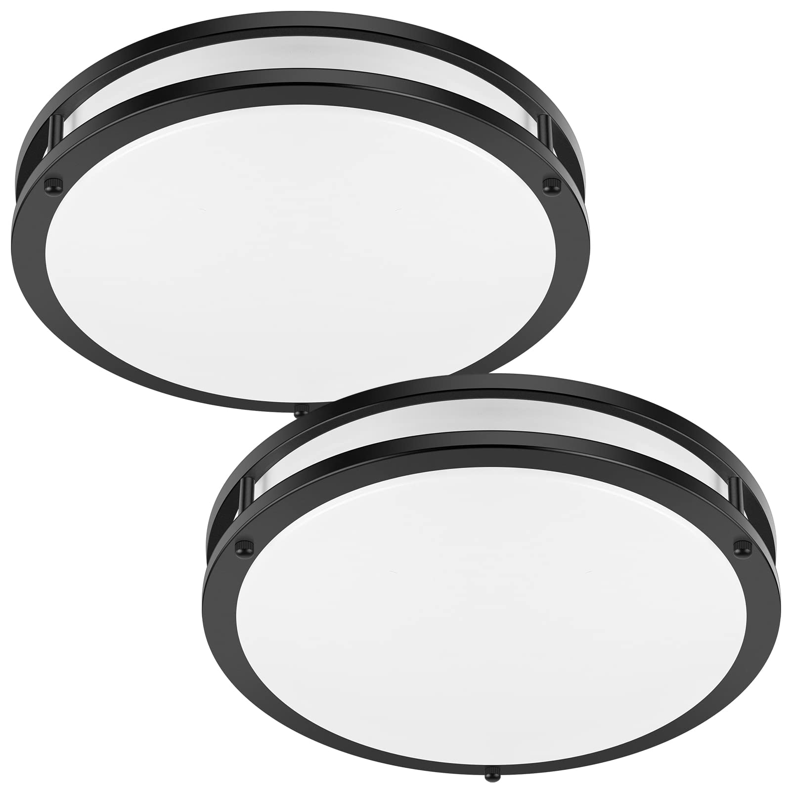 36W LED Ceiling Lights 3600lm Super Bright, Dimmable Flush Mount Light Fixtures 6500K/5000K/4000K/3000K/2700K Adjusted Modern Ceiling Lights 2PACK, 13 Inch Ceiling Lamps for Bedroom Kitchen, Nickle