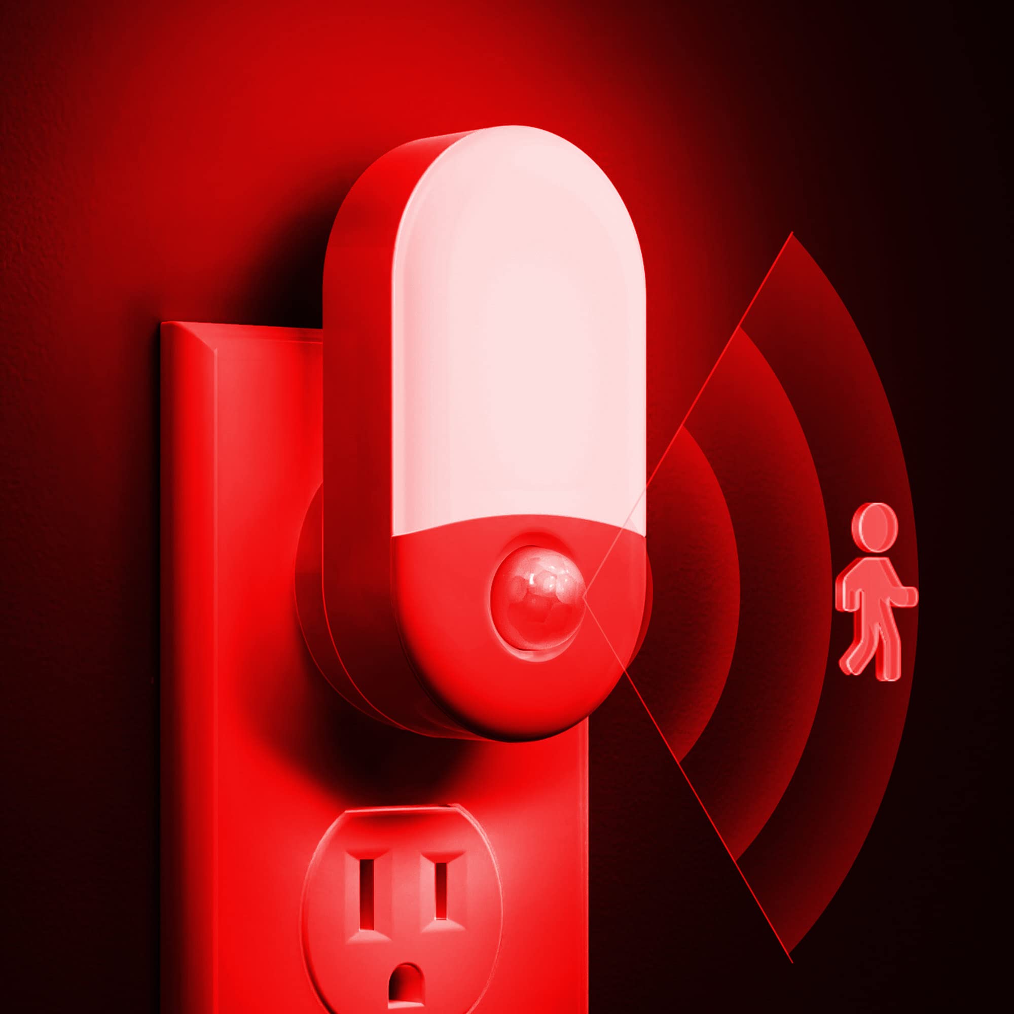 L LOHAS LED Motion Sensor Night Light, Motion Activated Night Light, 4Pack, 3000K Warm White, Night Lights Plug into Wall Motion Sensor, 30/60LM Adjustable Brightness, for Kids Adults Bathroom Kitchen