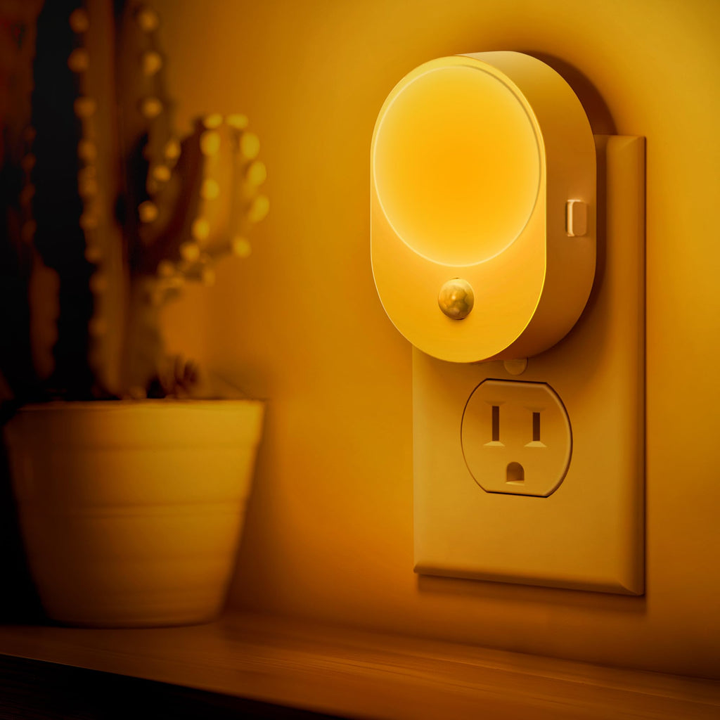 L LOHAS LED Motion Sensor Night Light,[2-PACK] Night Lights Plug into Wall,Motion Sensor and Dusk to Dawn Sensor,3000K Soft White,30/60/100lm Brightness Dimmable,Nightlight for Bathroom Hallway