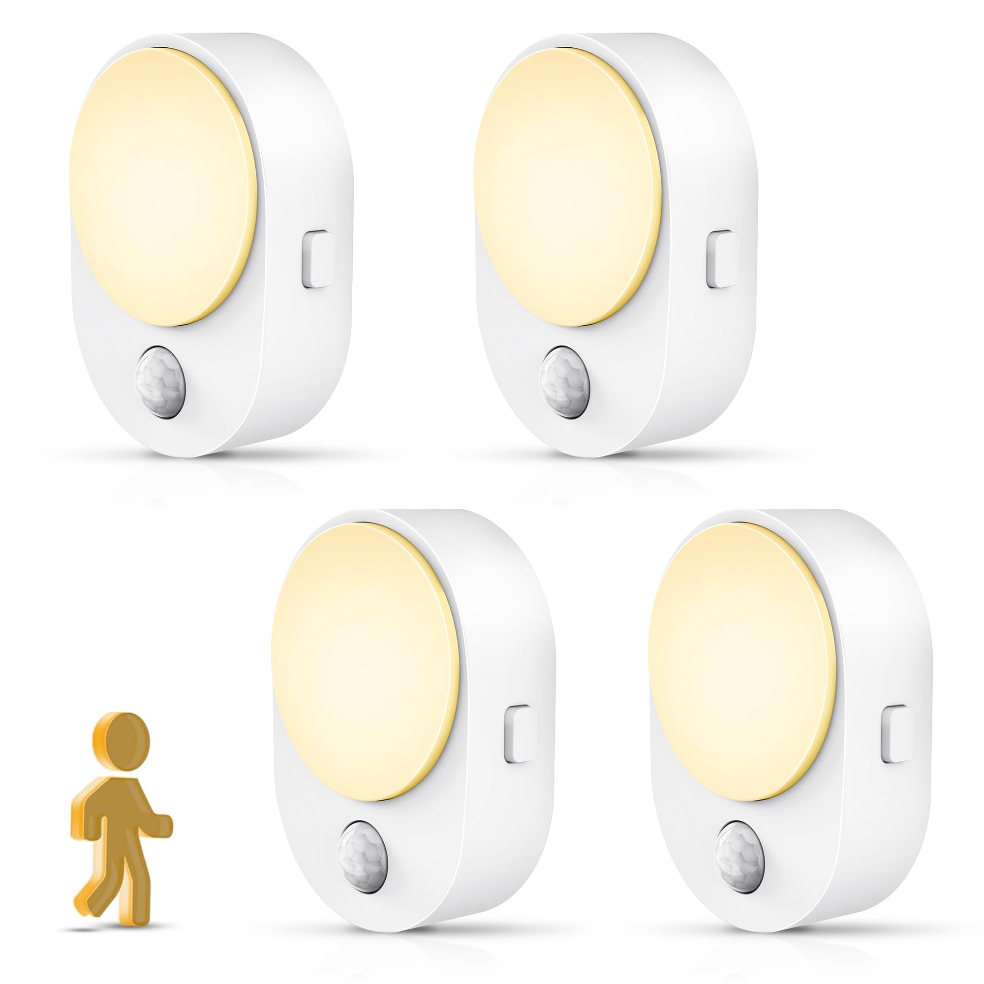 L LOHAS LED Motion Sensor Night Light,[2-PACK] Night Lights Plug into Wall,Motion Sensor and Dusk to Dawn Sensor,3000K Soft White,30/60/100lm Brightness Dimmable,Nightlight for Bathroom Hallway