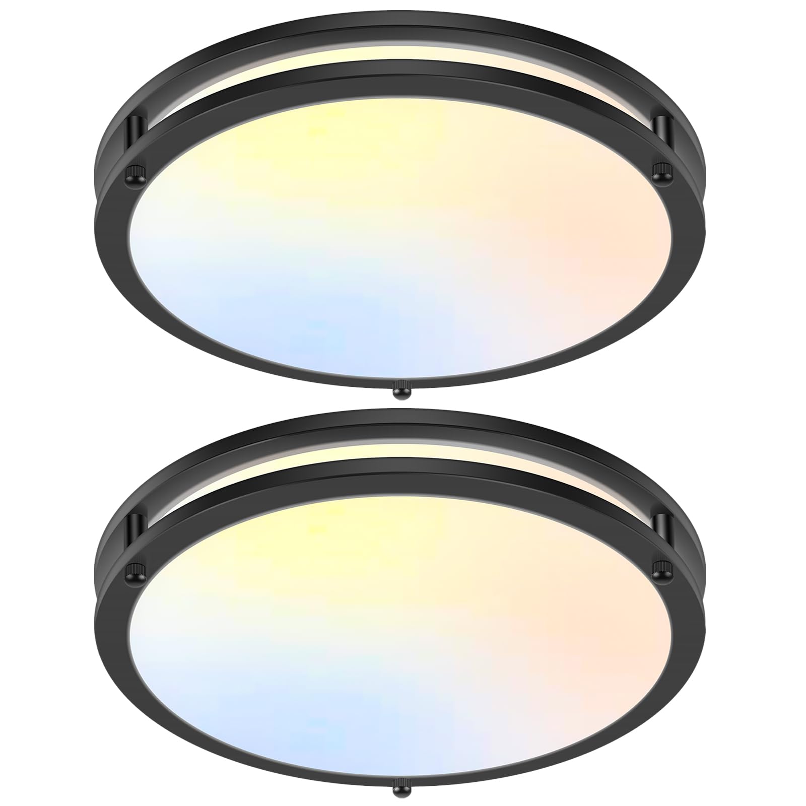2-Pack 36W LED Ceiling Light Fixture (450W Equiv), 12IN Modern Flush Mount Ceiling Lights, Dimmable Ceiling Lamps Super Bright 3200LM, 3000K/4000K/5000K Adjustable for Bedroom Kitchen Bathroom Hallway