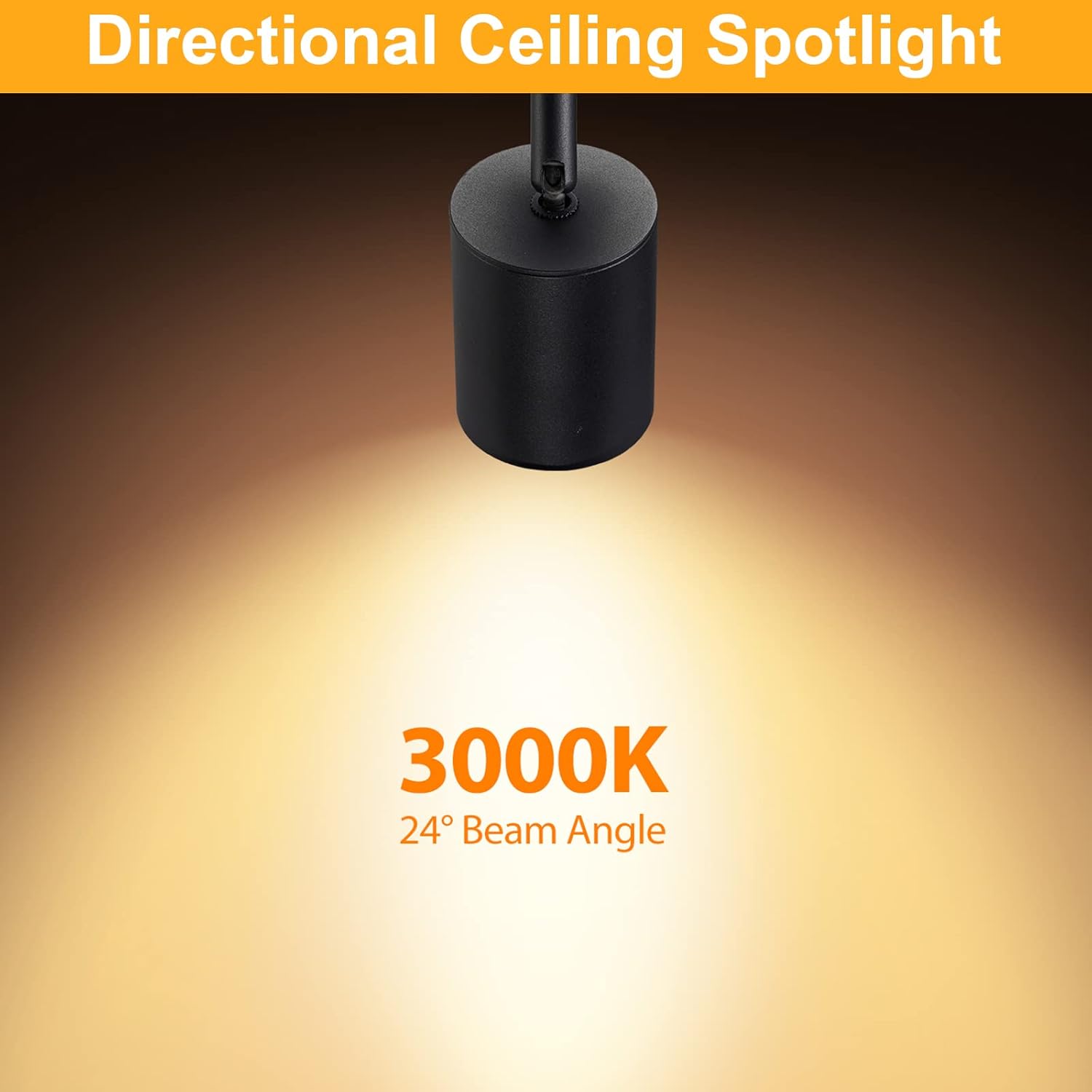 VANoopee Flush Mount LED Ceiling Spotlight Dimmable Adjustable Spotlight Directional Spot Lights Indoor Bright Can Accent Fixture for Living Room Bedroom - CRI90 Flicker Free 10W 800lm 3000K Black