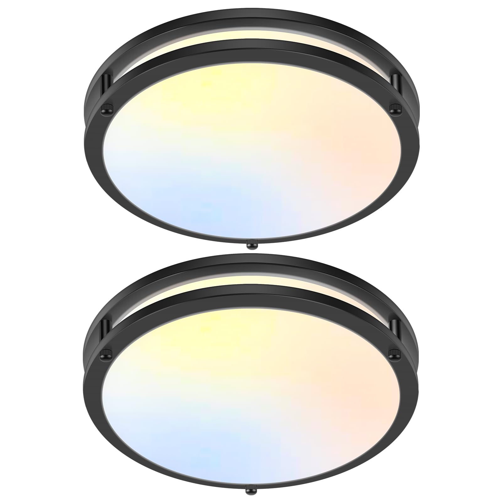 2-Pack 36W LED Ceiling Light Fixture (450W Equiv), 12IN Modern Flush Mount Ceiling Lights, Dimmable Ceiling Lamps Super Bright 3200LM, 3000K/4000K/5000K Adjustable for Bedroom Kitchen Bathroom Hallway