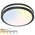 hepside 13inch Flush Mount Ceiling Light Fixture 2 Pack, Dimmable & 5CCT Ceiling Light Black, 24W 3000K 3500K 4000K 5000K 6500K Adjustable Ceiling Lamps for Bathroom Bedroom Hallway