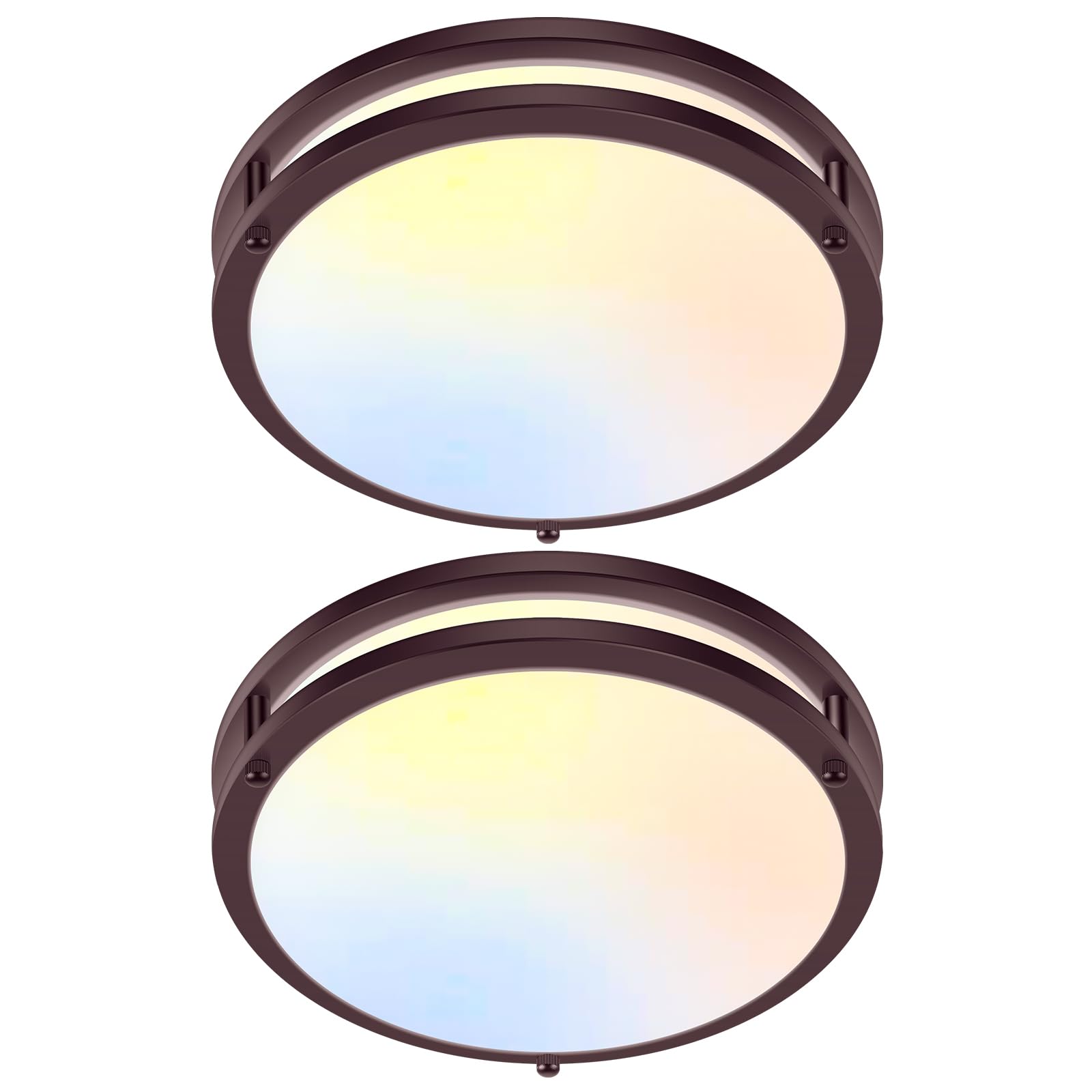 2-Pack 36W LED Ceiling Light Fixture (450W Equiv), 12IN Modern Flush Mount Ceiling Lights, Dimmable Ceiling Lamps Super Bright 3200LM, 3000K/4000K/5000K Adjustable for Bedroom Kitchen Bathroom Hallway