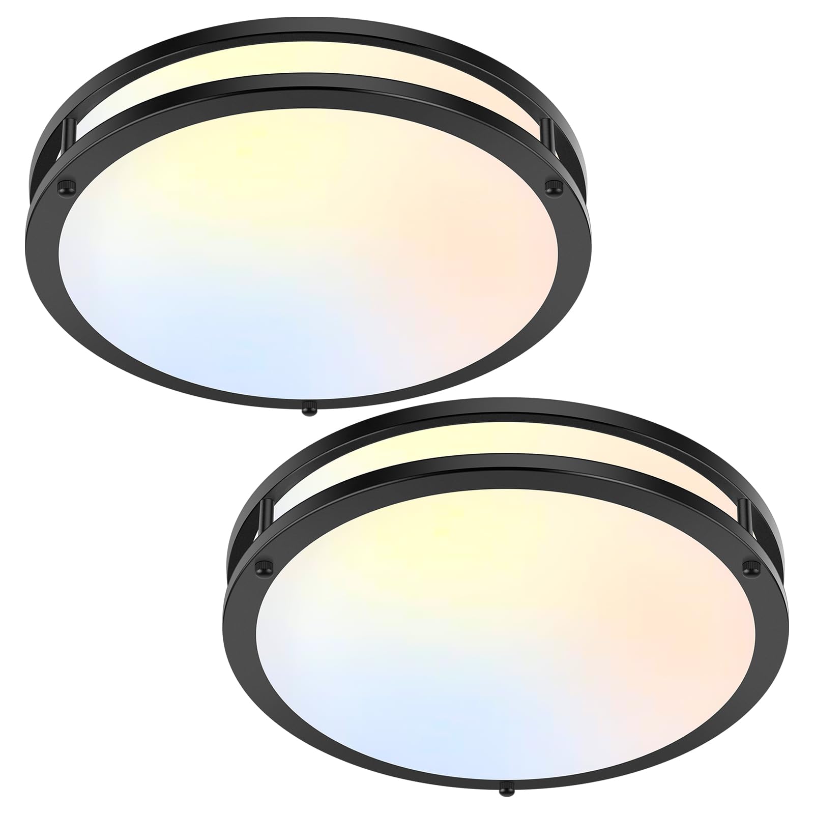 36W LED Ceiling Lights 3600lm Super Bright, Dimmable Flush Mount Light Fixtures 6500K/5000K/4000K/3000K/2700K Adjusted Modern Ceiling Lights 2PACK, 13 Inch Ceiling Lamps for Bedroom Kitchen, Nickle