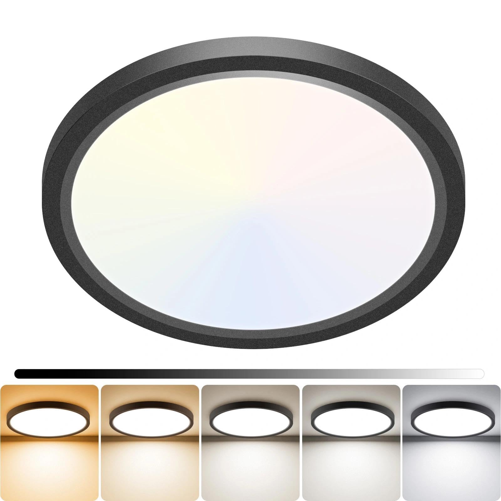 libtit 4Pack 7inch LED Flush Mount Ceiling Light, Dimmable & 5Color Temperatures (3000K-6500K), 15W Round Slim White Light Fixture for Closet Hallway Kitchen Bathroom Laundry