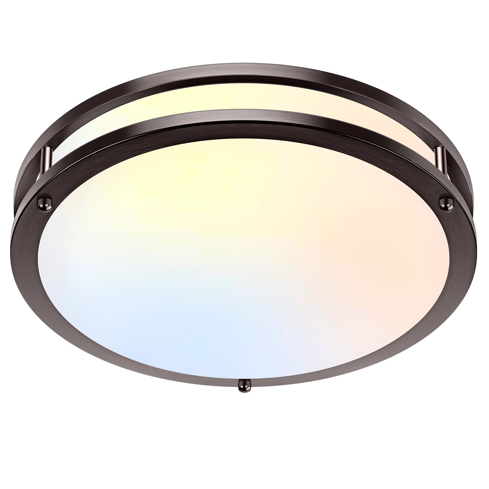 36W LED Ceiling Lights 3600lm Super Bright, Dimmable Flush Mount Light Fixtures 6500K/5000K/4000K/3000K/2700K Adjusted Modern Ceiling Lights 2PACK, 13 Inch Ceiling Lamps for Bedroom Kitchen, Nickle