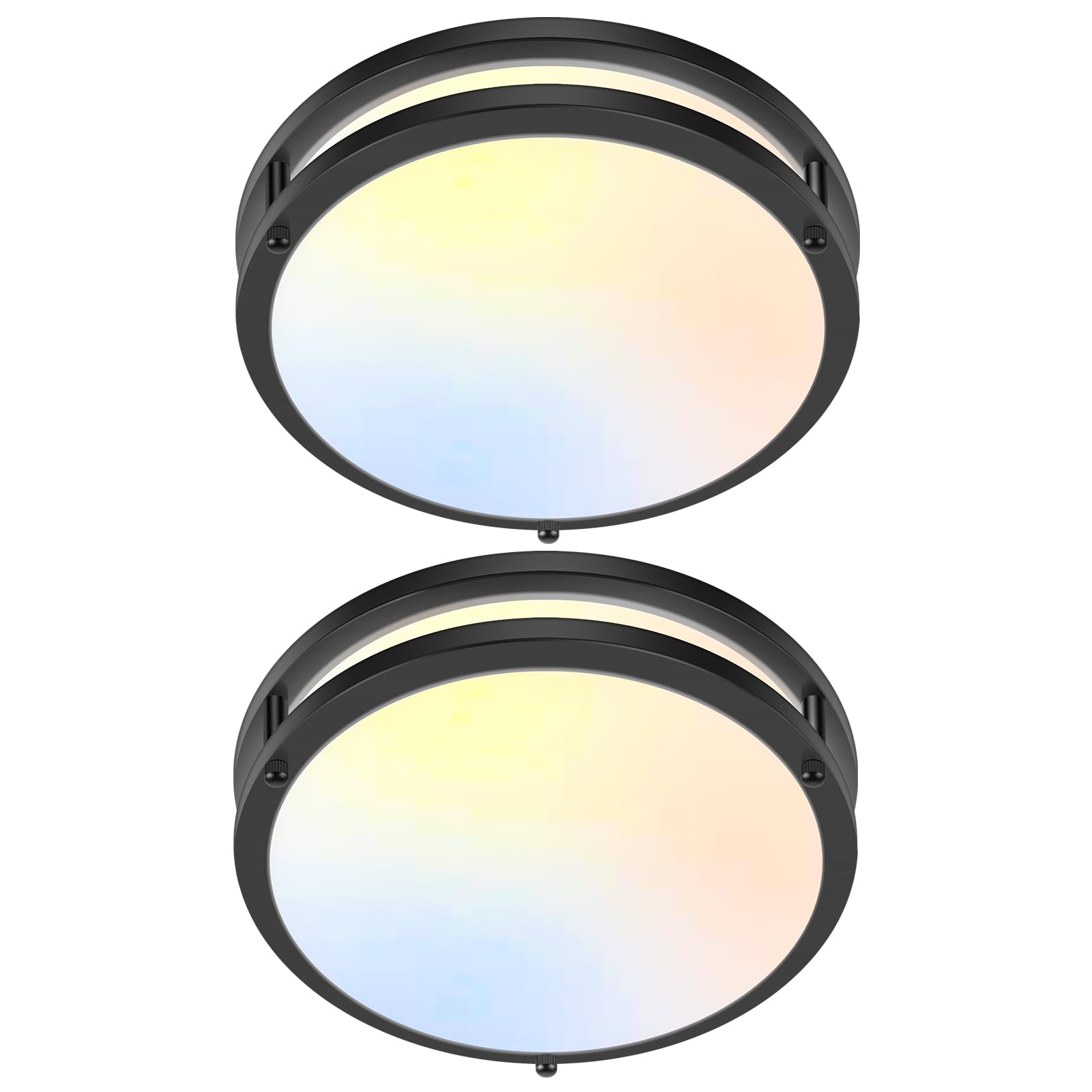 2-Pack 36W LED Ceiling Light Fixture (450W Equiv), 12IN Modern Flush Mount Ceiling Lights, Dimmable Ceiling Lamps Super Bright 3200LM, 3000K/4000K/5000K Adjustable for Bedroom Kitchen Bathroom Hallway