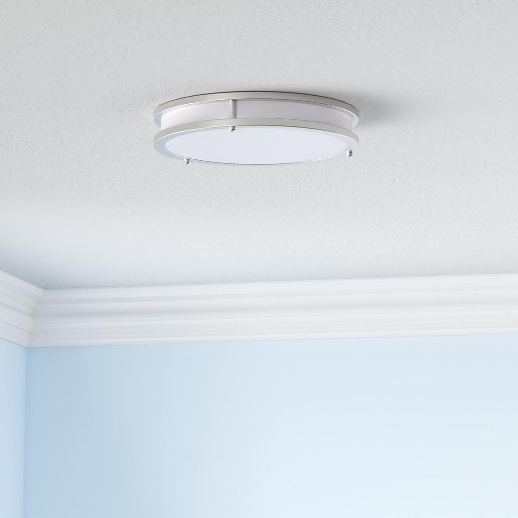 36W LED Ceiling Lights 3600lm Super Bright, Dimmable Flush Mount Light Fixtures 6500K/5000K/4000K/3000K/2700K Adjusted Modern Ceiling Lights 2PACK, 13 Inch Ceiling Lamps for Bedroom Kitchen, Nickle