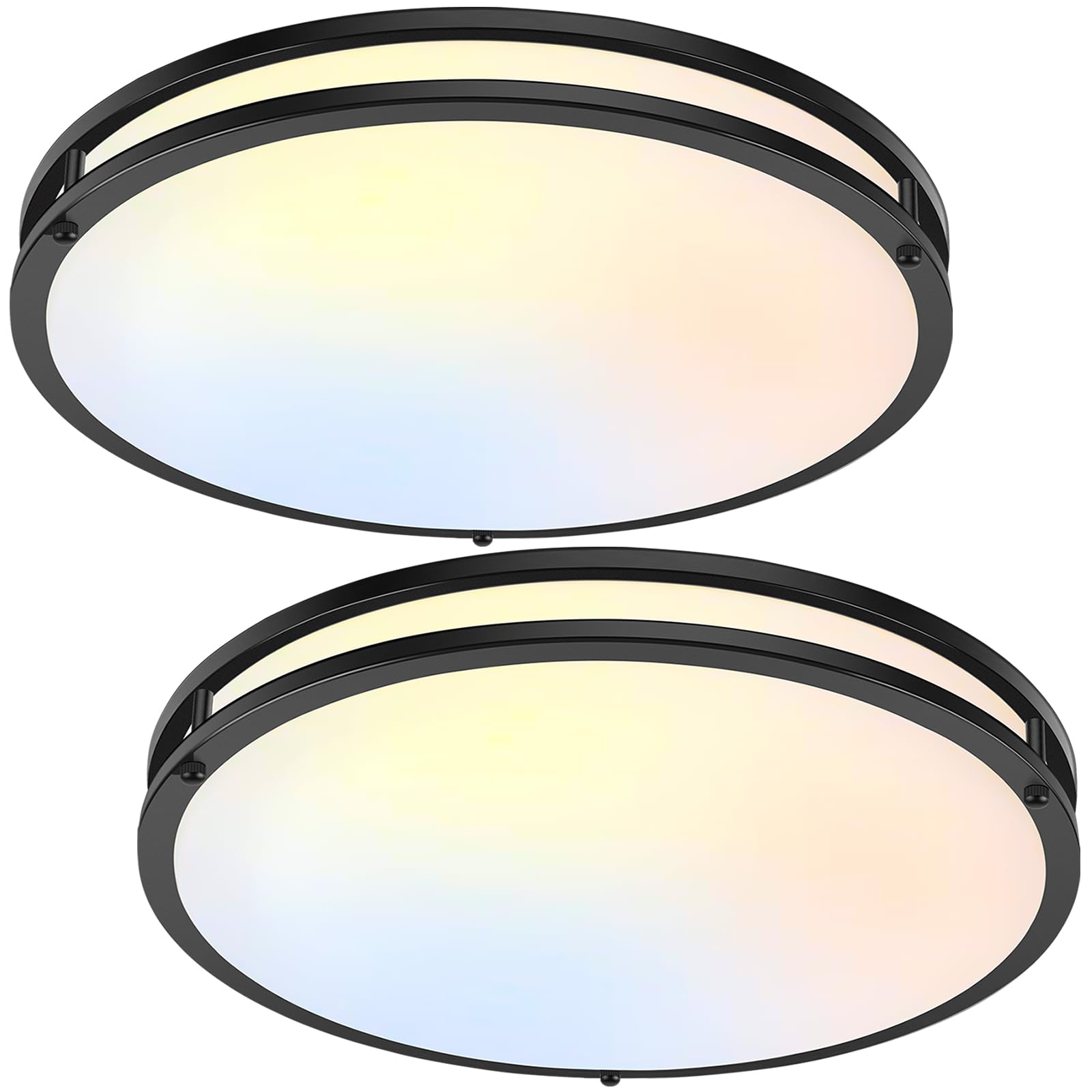 36W LED Ceiling Lights 3600lm Super Bright, Dimmable Flush Mount Light Fixtures 6500K/5000K/4000K/3000K/2700K Adjusted Modern Ceiling Lights 2PACK, 13 Inch Ceiling Lamps for Bedroom Kitchen, Nickle