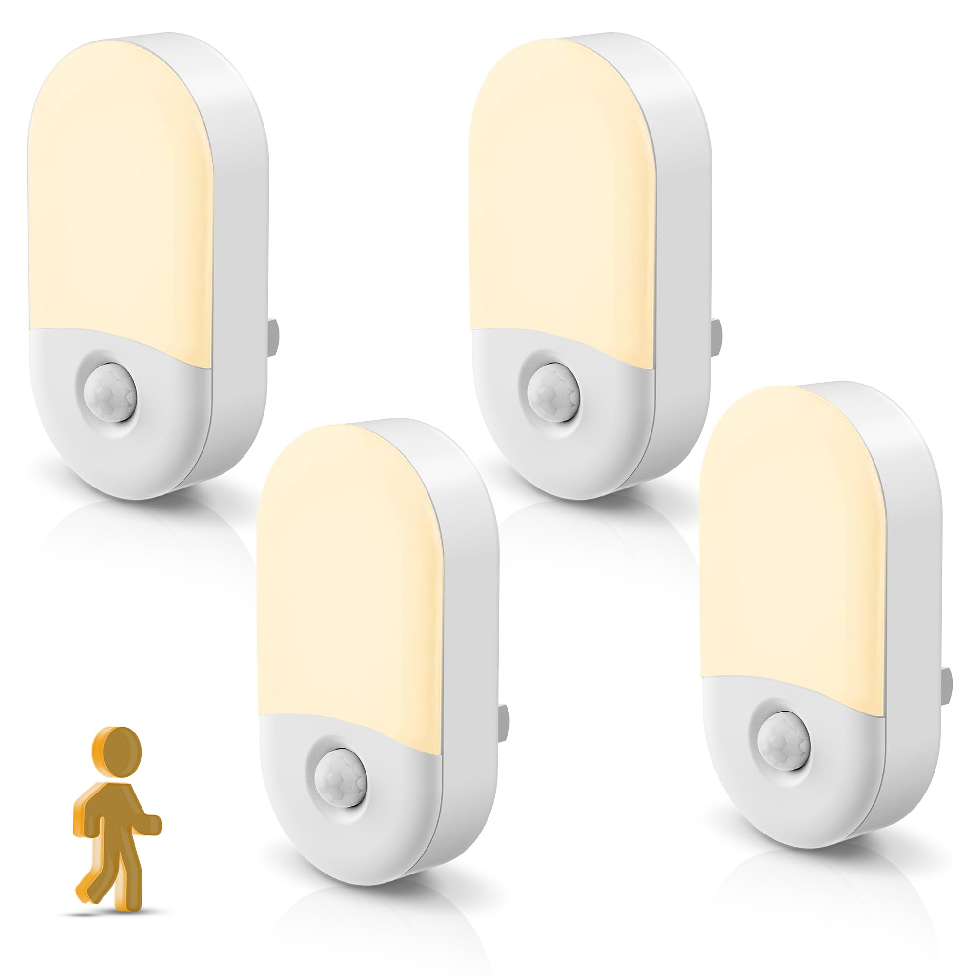 L LOHAS LED Motion Sensor Night Light, 2Pack, Motion Activated Night Light, Night Lights Plug into Wall Motion Sensor, 3000K Warm White, Adjustable Brightness 30/60LM, for Kids Adults Bathroom Bedroom