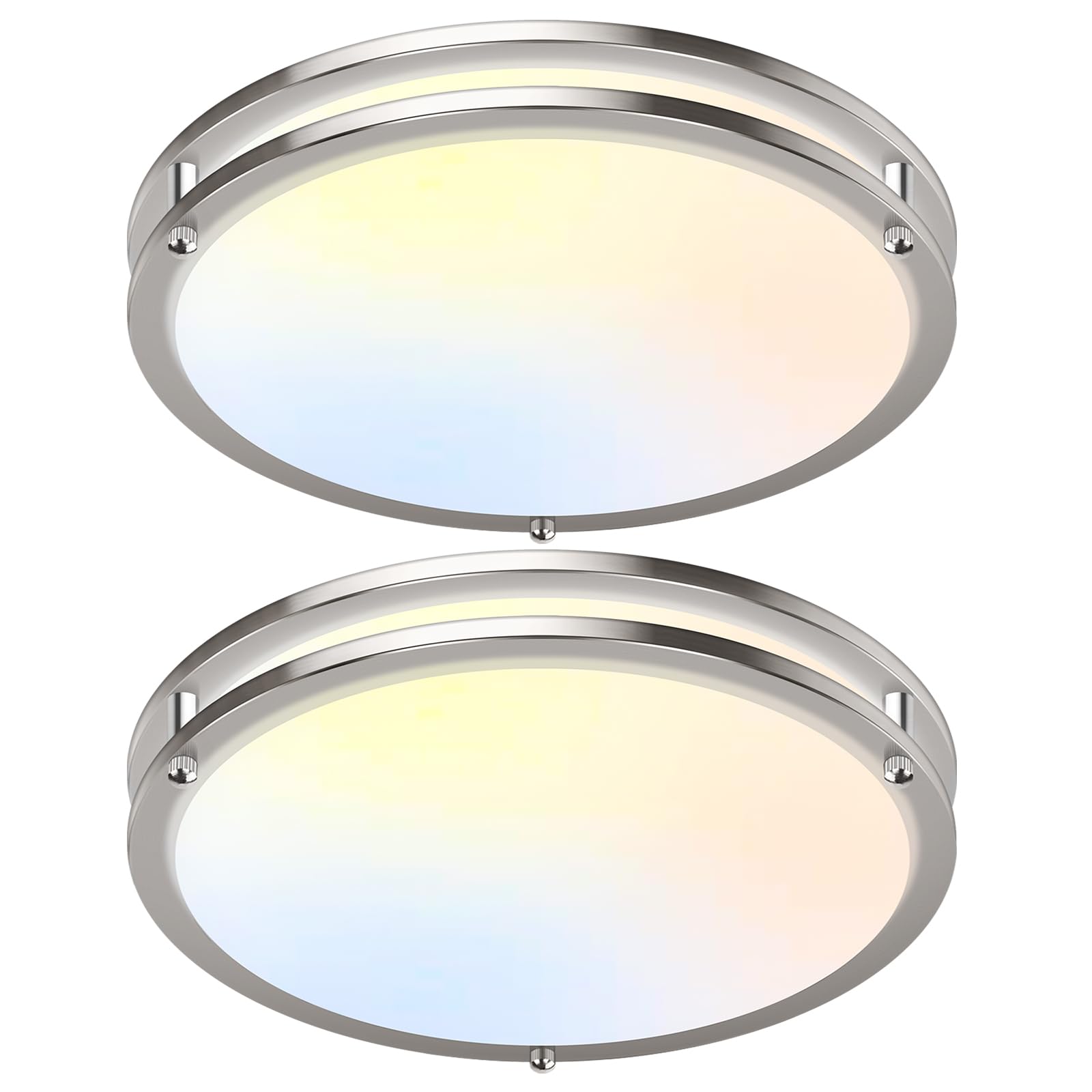 2-Pack 36W LED Ceiling Light Fixture (450W Equiv), 12IN Modern Flush Mount Ceiling Lights, Dimmable Ceiling Lamps Super Bright 3200LM, 3000K/4000K/5000K Adjustable for Bedroom Kitchen Bathroom Hallway