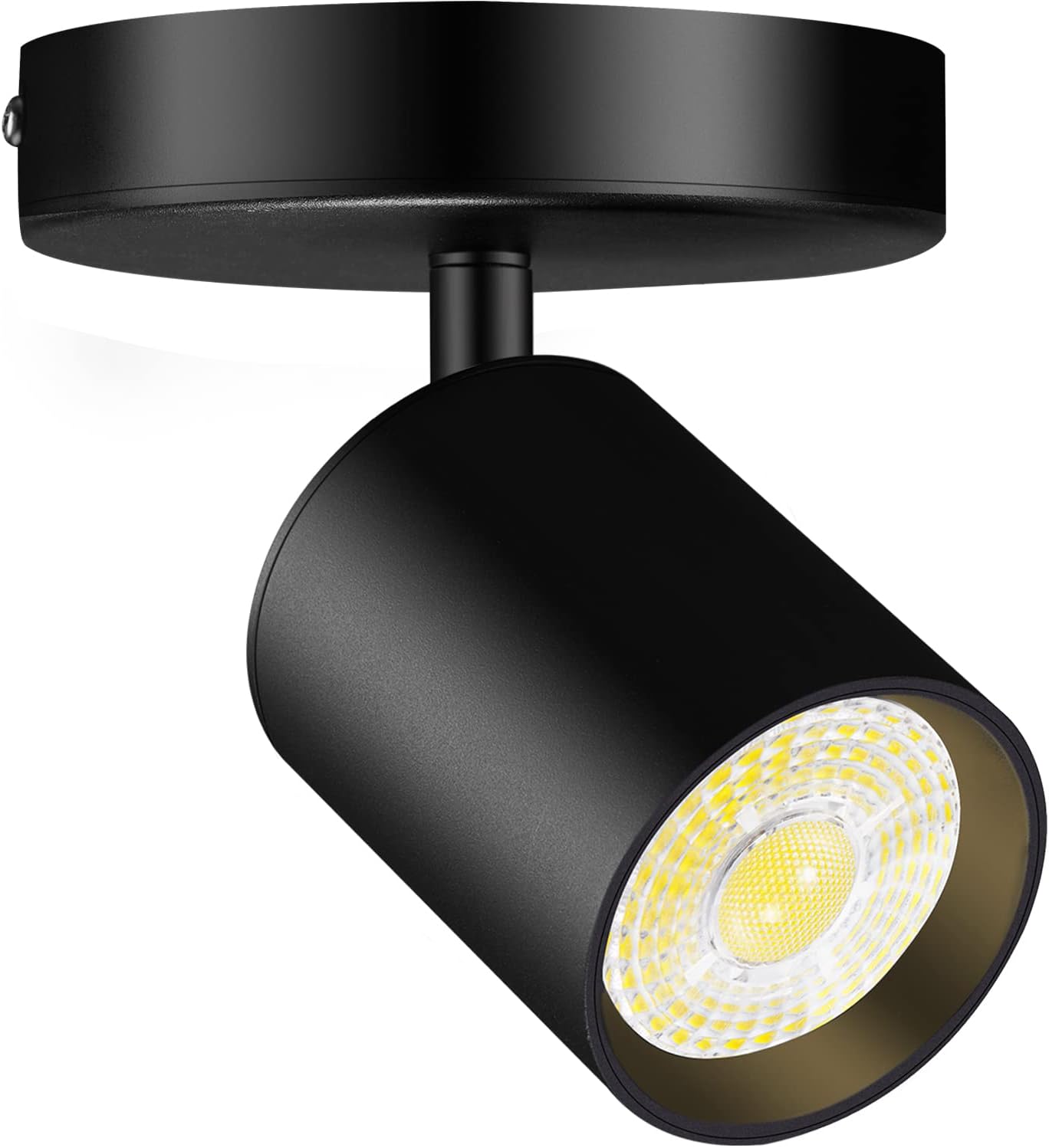 VANoopee Flush Mount LED Ceiling Spotlight Dimmable Adjustable Spotlight Directional Spot Lights Indoor Bright Can Accent Fixture for Living Room Bedroom - CRI90 Flicker Free 10W 800lm 3000K Black