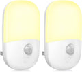 MAZ-TEK Plug in Motion Sensor Dimmable Night Light, Soft Warm White LED Nightlight with Dusk to Dawn Motion Sensor, Adjustable Brightness for Bedroom, Bathroom, Kitchen, Hallway, Stairs,2 Pack