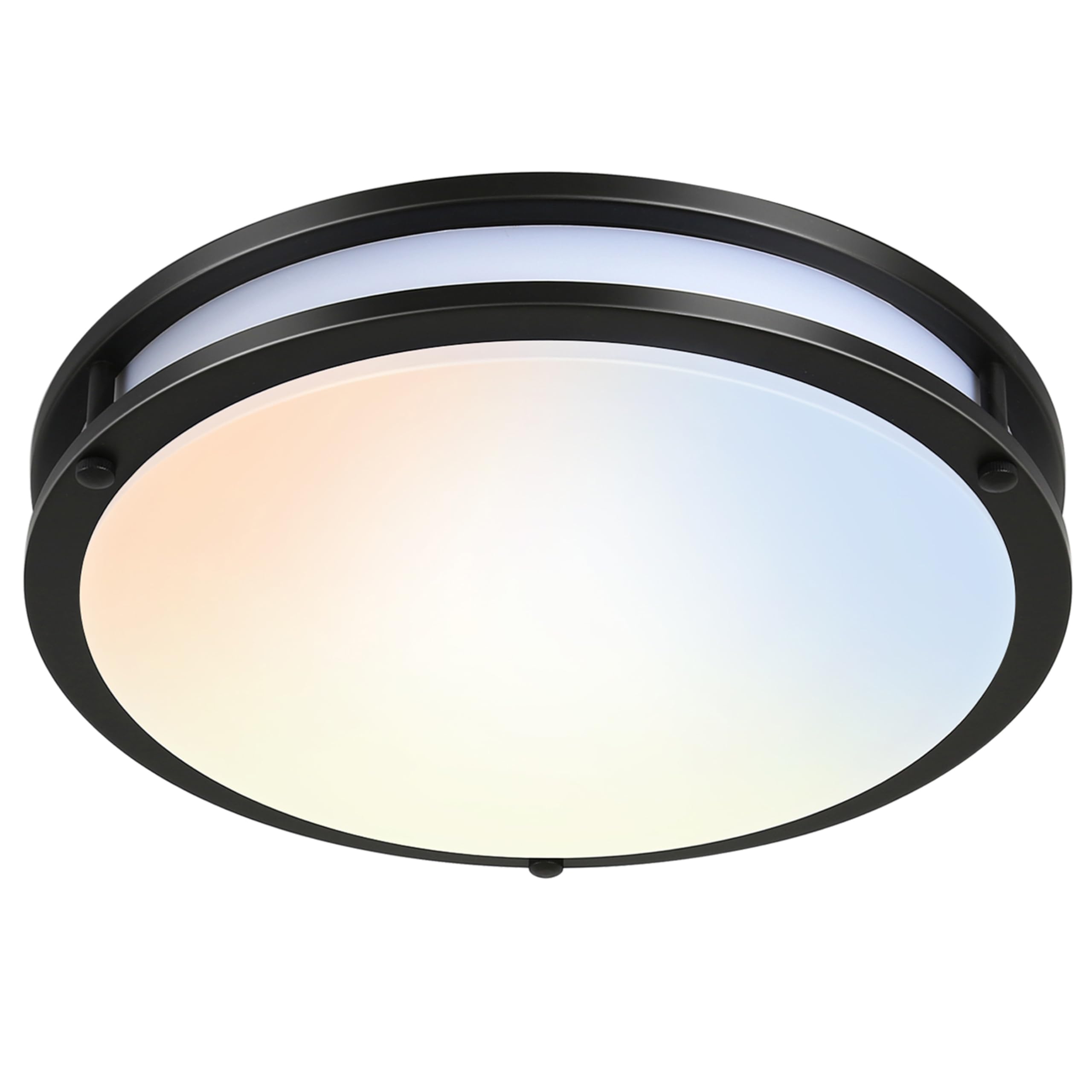 13 inch Flush Mount LED Ceiling Light Fixture, 2700K/3000K/3500K/4000K/5000K Adjustable Ceiling Lights, Brushed Nickel Saturn Dimmable Lighting for Hallway Bathroom Kitchen or Stairwell, ETL Listed