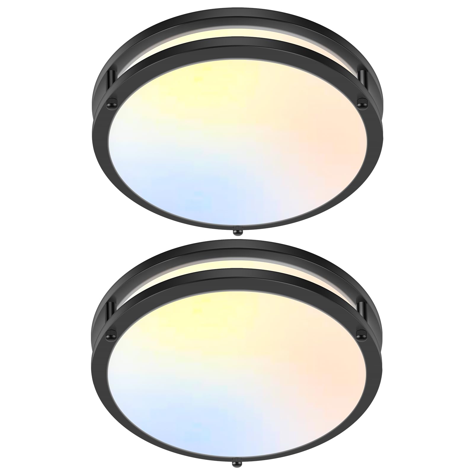 2-Pack 36W LED Ceiling Light Fixture (450W Equiv), 12IN Modern Flush Mount Ceiling Lights, Dimmable Ceiling Lamps Super Bright 3200LM, 3000K/4000K/5000K Adjustable for Bedroom Kitchen Bathroom Hallway