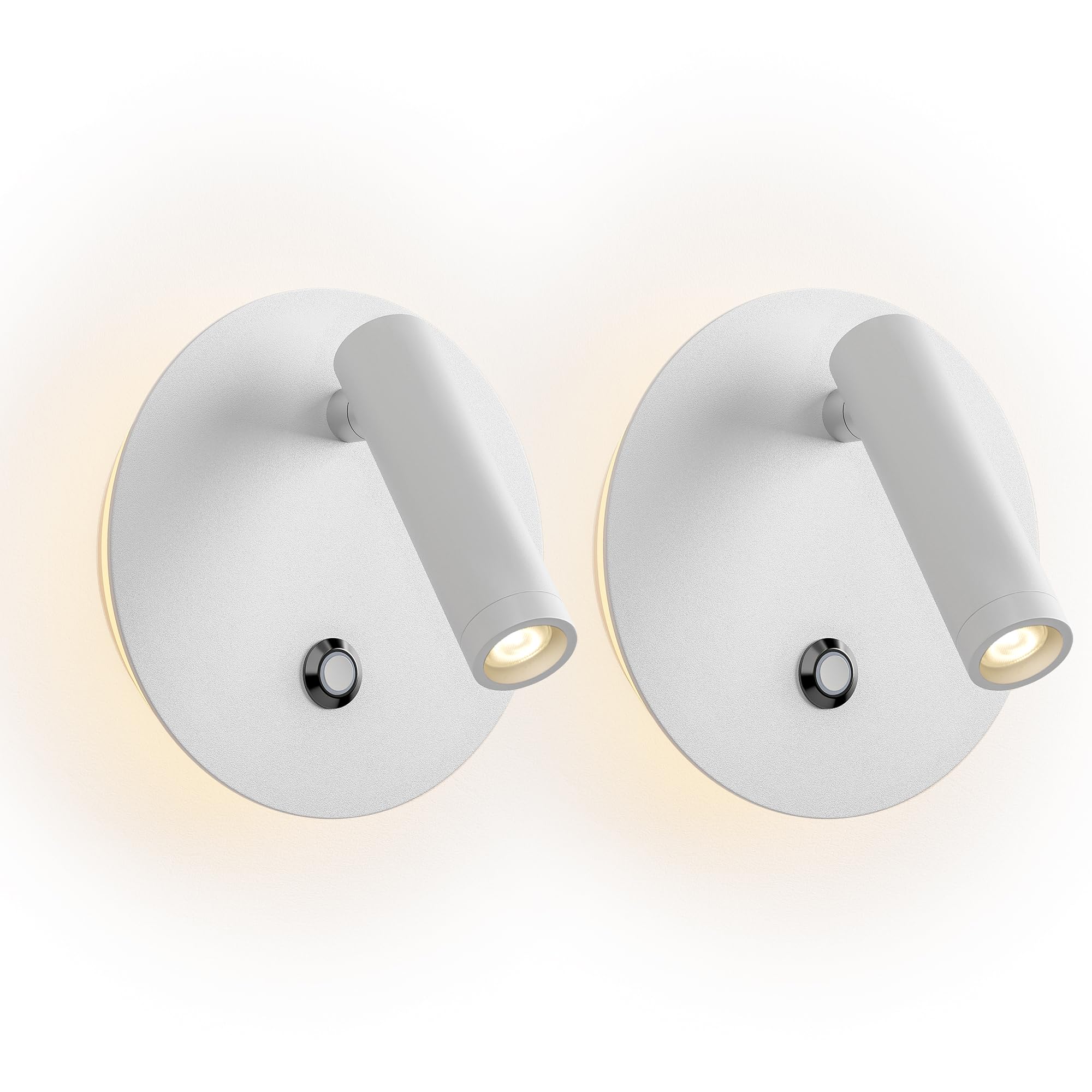 Aisilan Modern Dimmable LED Wall Sconce, 6W Adjustable Angle Bedside Wall Lamp with Touch Switch, Hardwired Indoor Wall Light for Bedroom, Living Room & Hallway
