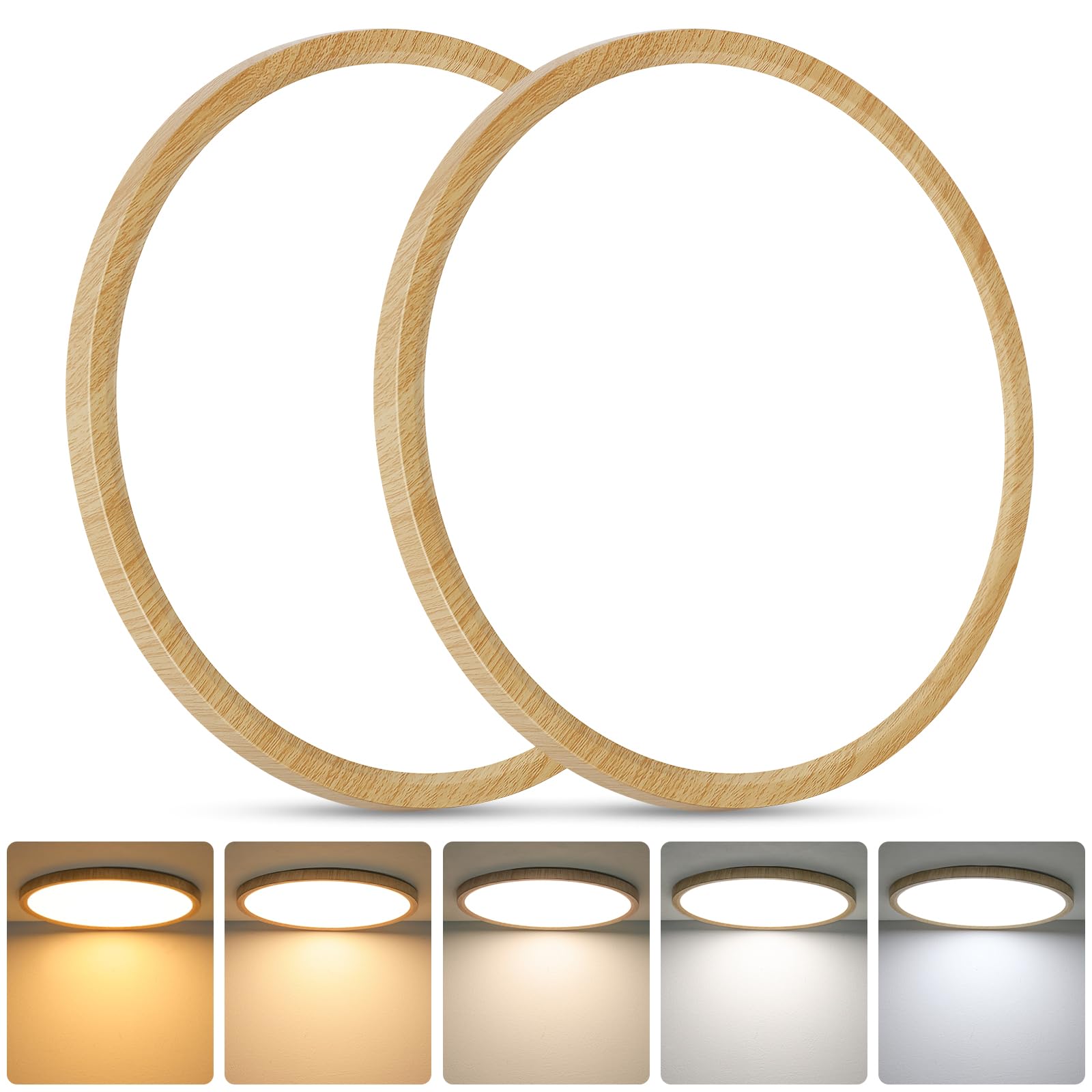 Brightever 4Pack LED Flush Mount Ceiling Light Fixture, 12 Inch 24W, Super Slim 0.67 Inch, 3200LM, Dimmable & 2700K-6500K 5 Color Selectable LED Ceiling Lights for Bedroom