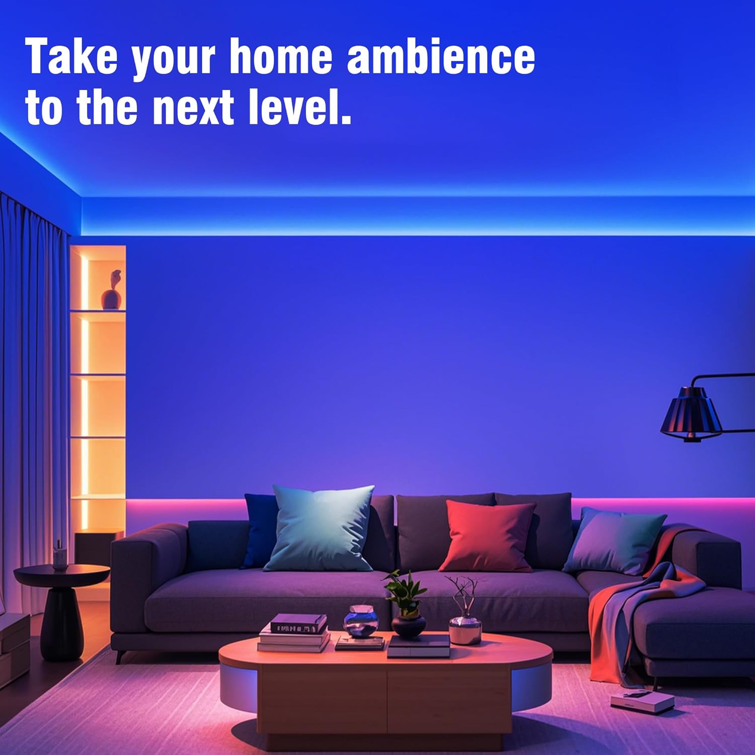 VOLIVO 100ft Led Strip Lights for Bedroom, Color Changing Led Light Strips Kit with Bluetooth App Control and IR Remote, RGB Music Sync Lighting for Room, Home Decor