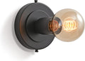 BRIGHTTIA Luna Uno 1-Light Wall Sconce - Mid Century Industrial Modern Flush Mount Fixture for Wall & Ceiling - Minimalist Lamp for Bathroom and Small Spaces - Matte Black (BC0026-1B)