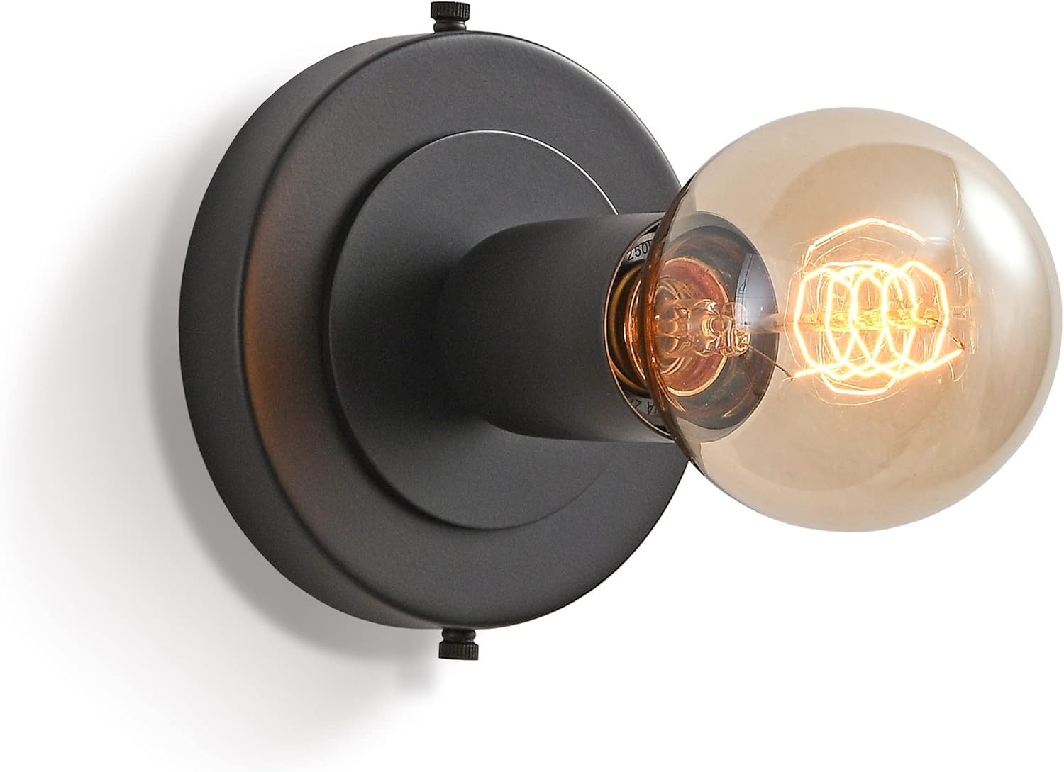 BRIGHTTIA Luna Uno 1-Light Wall Sconce - Mid Century Industrial Modern Flush Mount Fixture for Wall & Ceiling - Minimalist Lamp for Bathroom and Small Spaces - Matte Black (BC0026-1B)