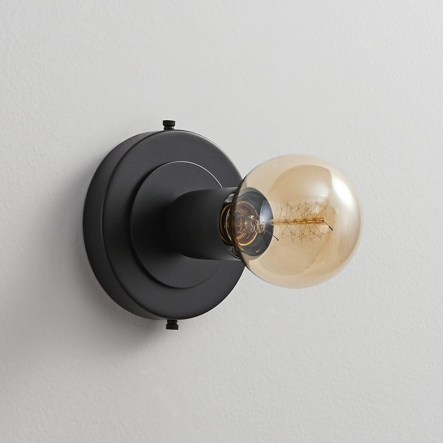 BRIGHTTIA Luna Uno 1-Light Wall Sconce - Mid Century Industrial Modern Flush Mount Fixture for Wall & Ceiling - Minimalist Lamp for Bathroom and Small Spaces - Matte Black (BC0026-1B)