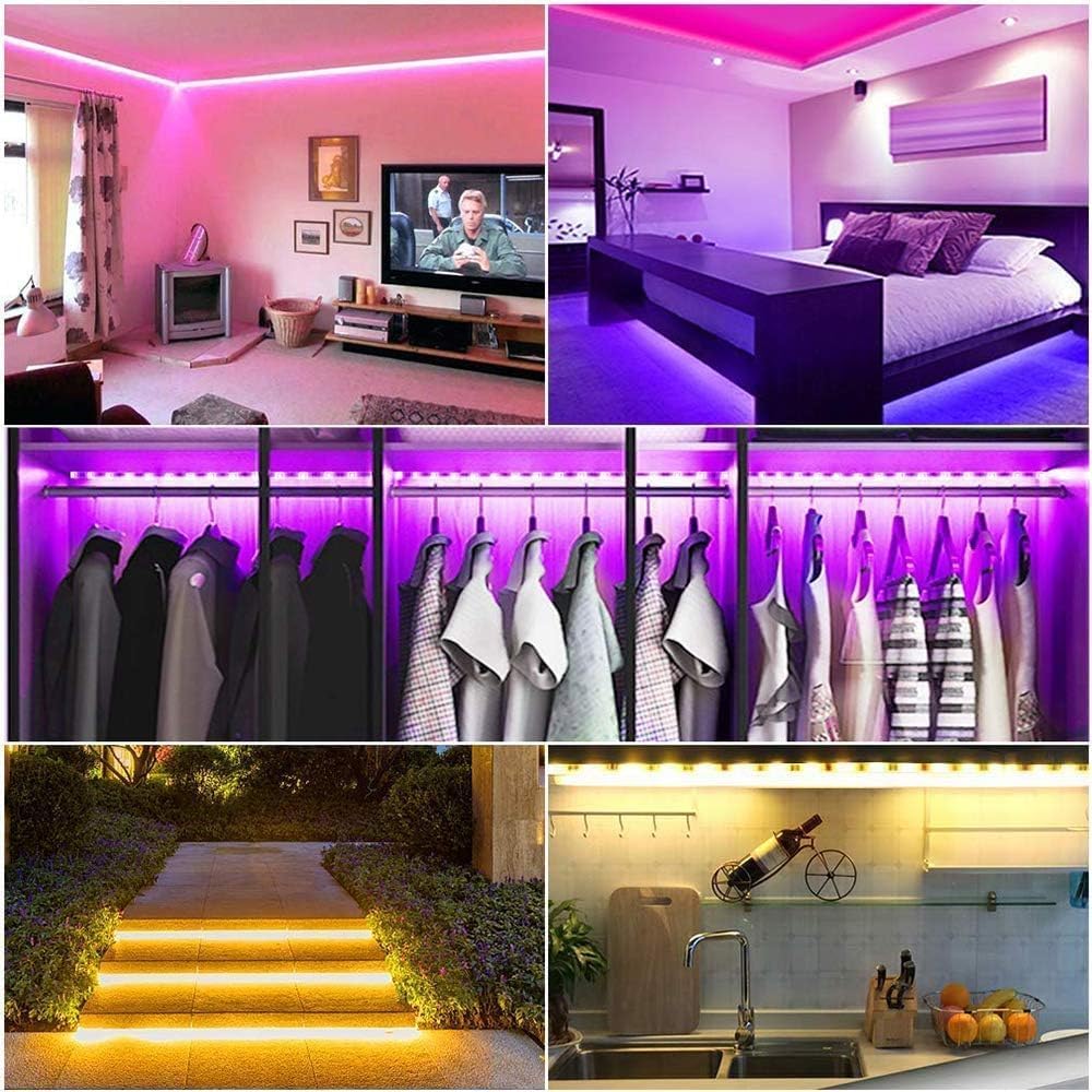 Lcutml 100FT Smart LED Strip Lights , RGB Strip Lights Sync to Music with 40 Key Remote Controller LED Lights for Bedroom, Christmas Lights decration (Multi-Colored, 100FT)