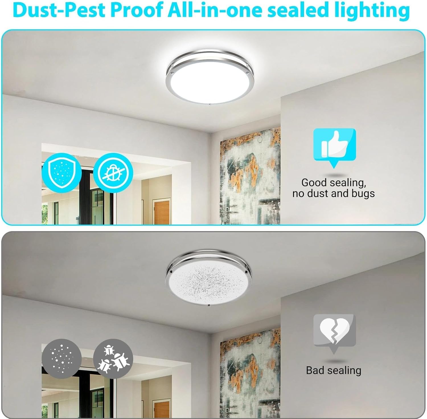 libtit 13-Inch Flush Mount Ceiling Lights, Dimmable 3000K-6500K Adjustable LED Ceiling Light, 24W Round Slim Light Fixture, Brushed Nickel for Kitchen, Bedroom, Bathroom, Hallway-1 Pack