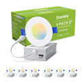 DAMINY 24 Pack 6 Inch LED Recessed Lighting with Junction Box,5CCT,Ultra-Thin Recessed Light,10W 1100LM, Dimmable Canless Wafer Ceiling Light, High Brightness