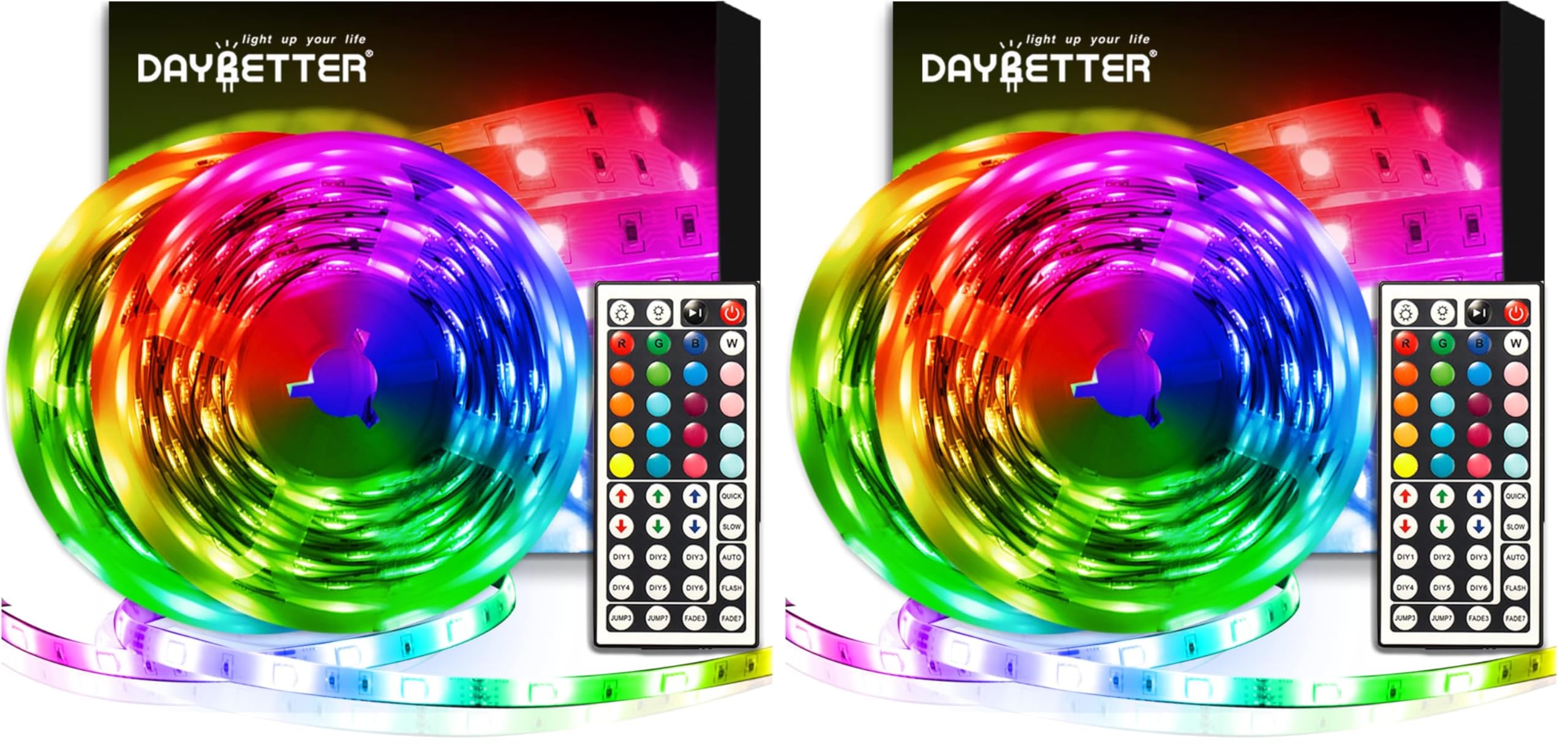 DAYBETTER Led Strip Lights 32.8ft Kit with Remote and Power Supply Color Changing
