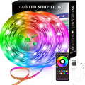 Lcutml 100FT Smart LED Strip Lights , RGB Strip Lights Sync to Music with 40 Key Remote Controller LED Lights for Bedroom, Christmas Lights decration (Multi-Colored, 100FT)