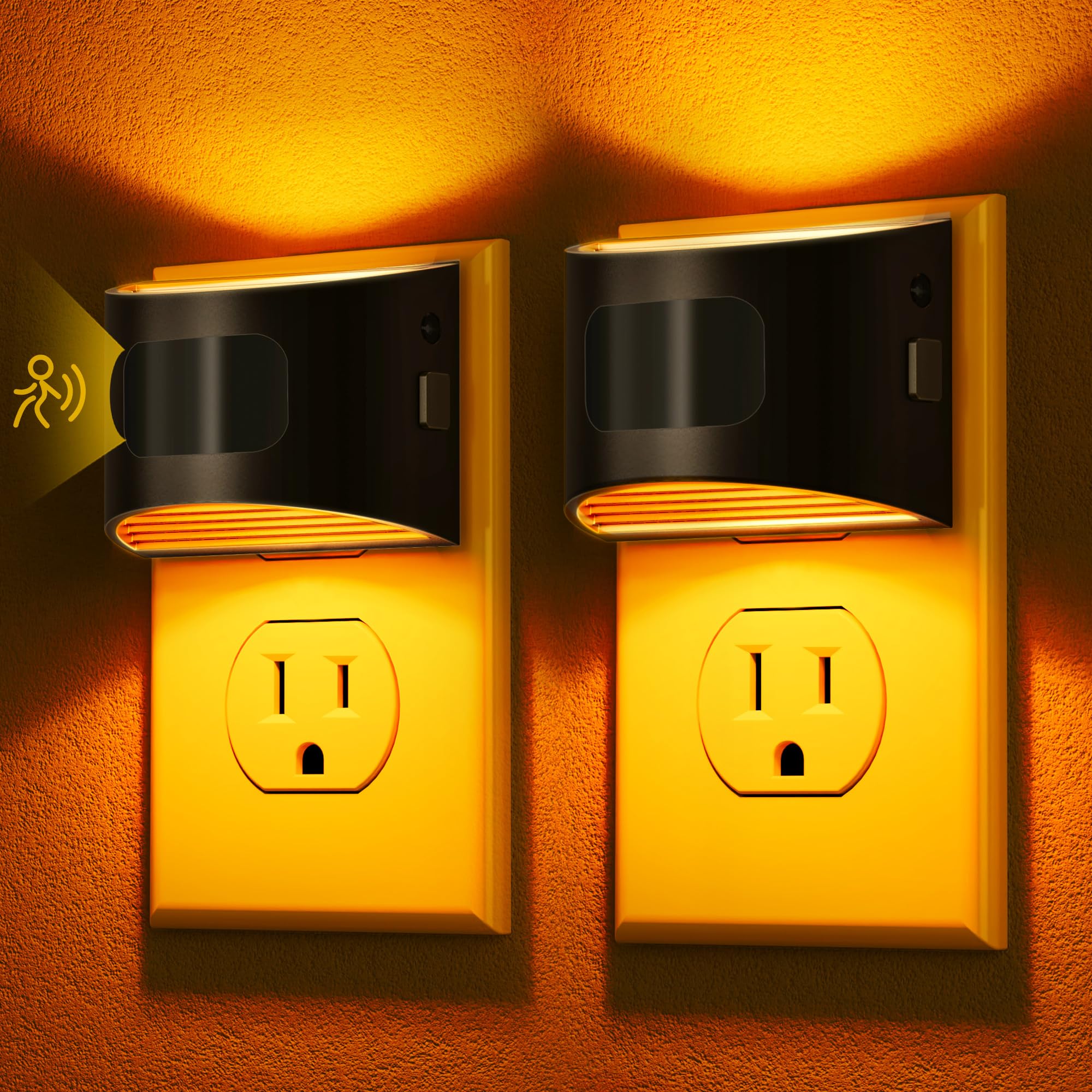DORESshop LED Night Light[2 Pack], Night Lights Plug into Wall, 3 Mode Plug in Night Light with Motion Sensor, Dusk to Dawn Sensor, Nightlights for Adults, Bedroom, Bathroom, Hallway